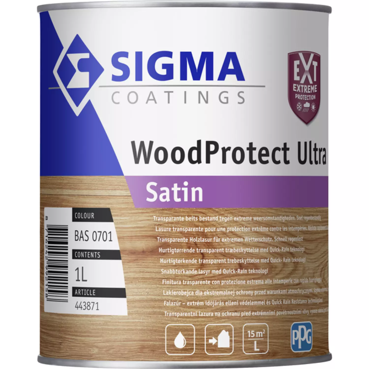 Sigma WOODPROTECT ULTRA SATIN WB BASE Blanche 0701 1L-image