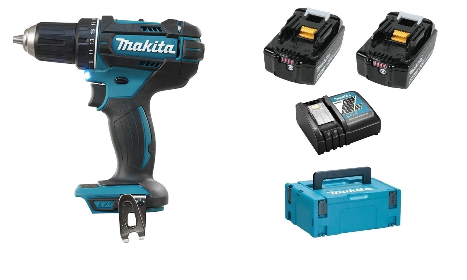 Perceuse visseuse sans-fil Makita DDF482RMJ - 18V Li-ion - 2 batteries 4,0 ah - MAKPAC-image