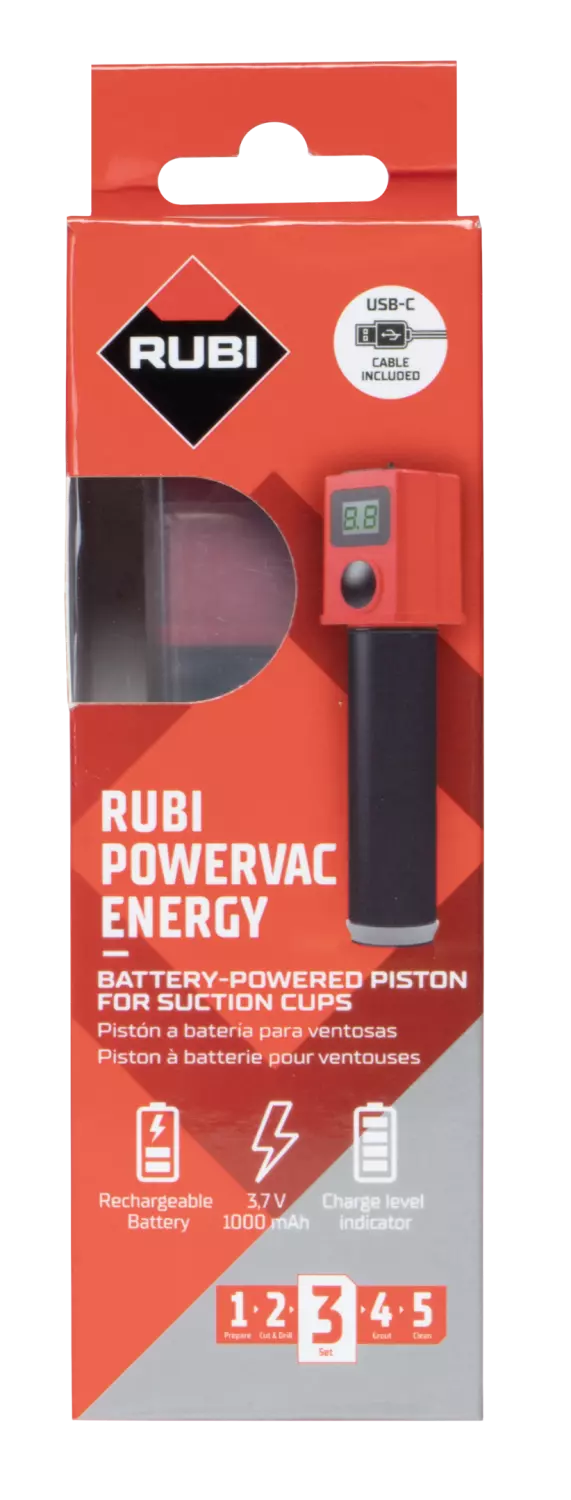 Rubi 28845 Aspirateur PowerVAC USB pour porte-carreaux - 3,7 V / 1 000 mAh