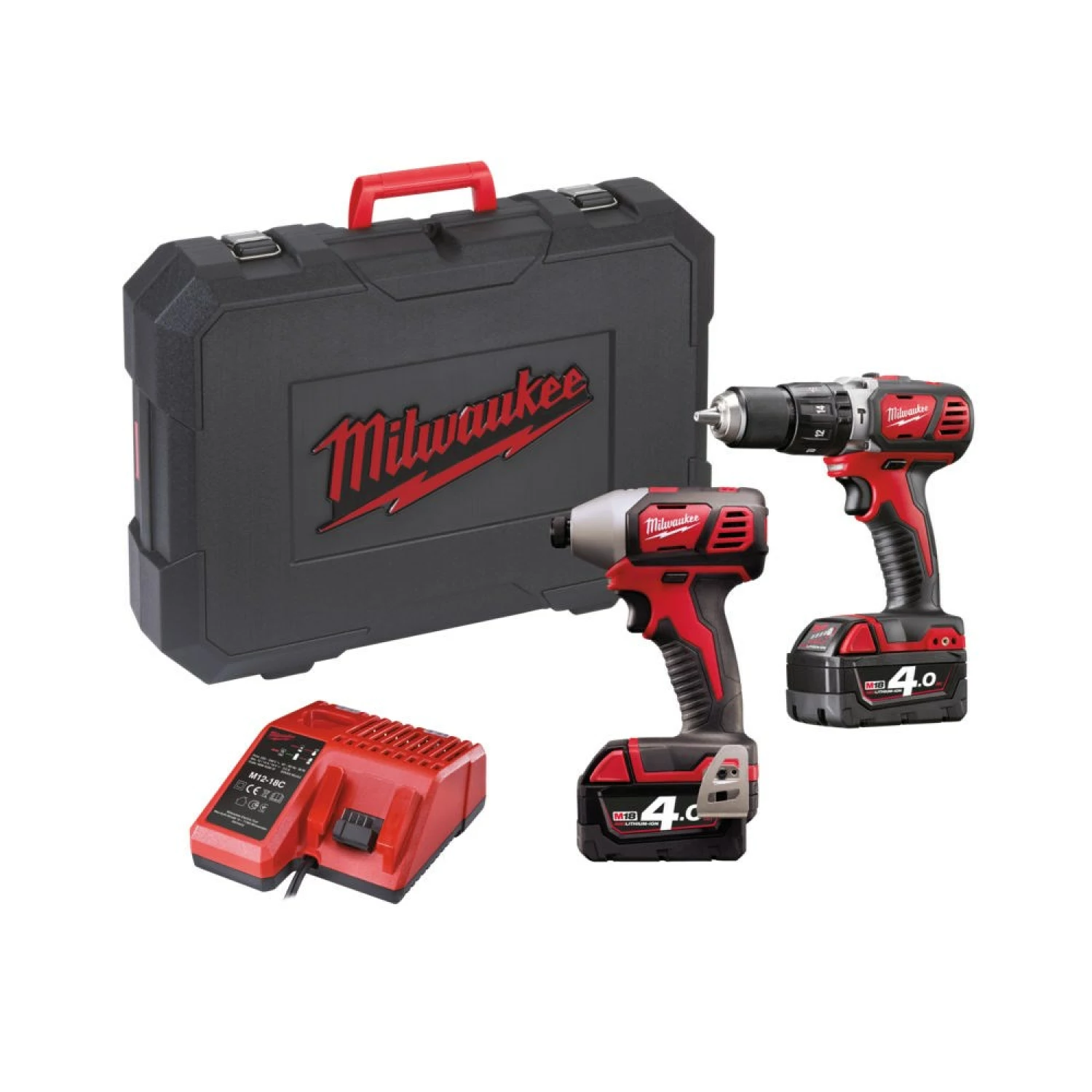 Milwaukee M18 BPP2C-402C Powerpack (M18BPD+M18BID + 2 x 4.0 Ah batterie + M1218 Chargeur+BMC) - 18V-image