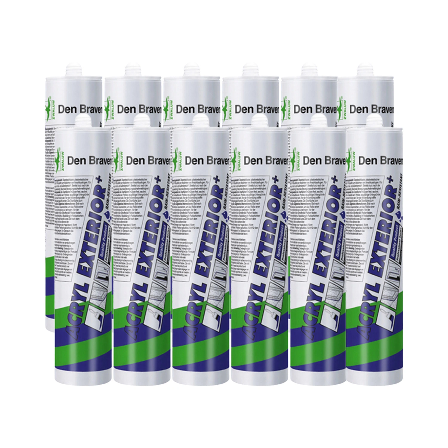 Zwaluw Den Braven 30880021 Mastic acrylique Exterior+ - Blanc - 310 ml - 12 pièces