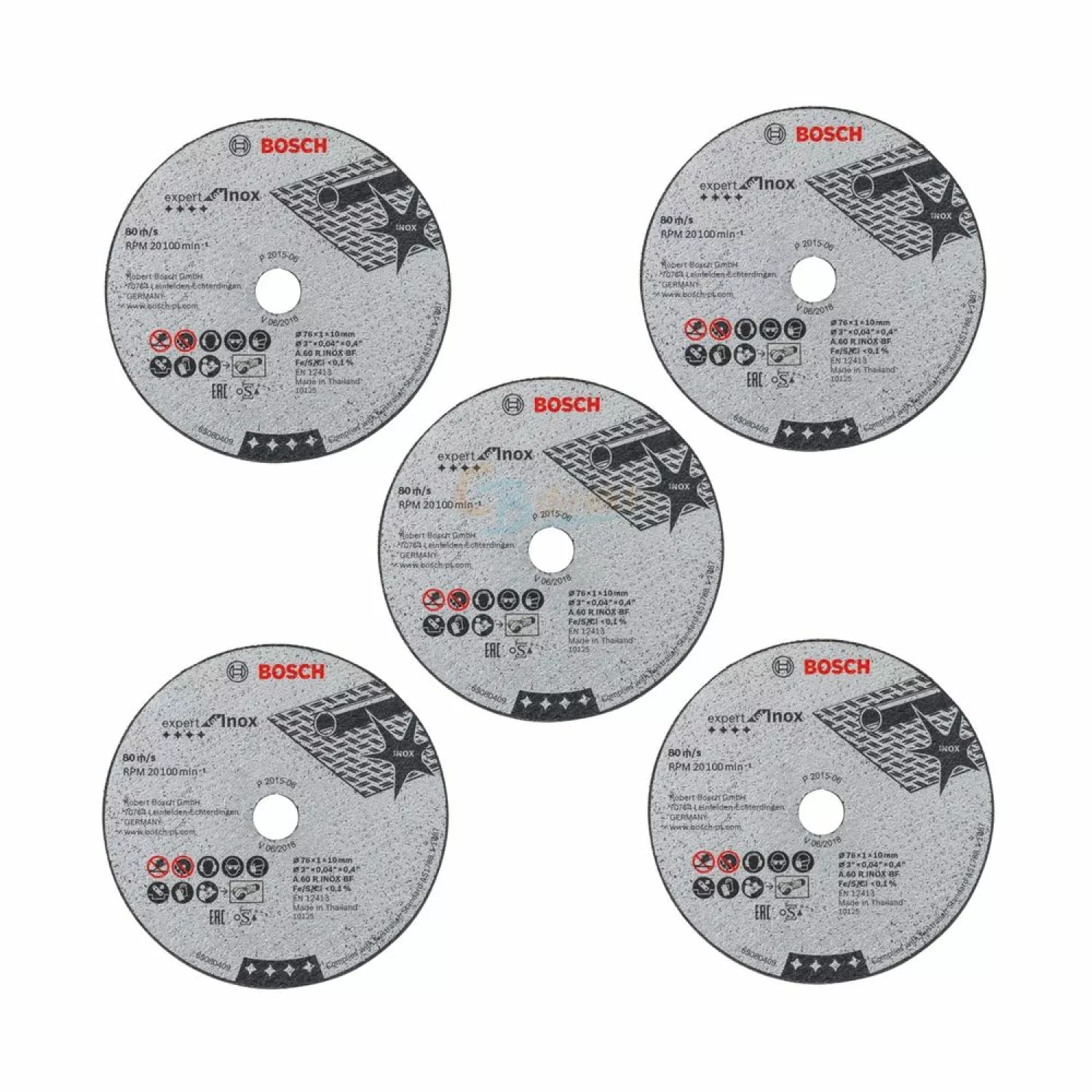 Bosch 2608601520 - Disque à tronçonner Expert for Inox A 60 R, 76 x 1 x 10 mm 5 pieces-image