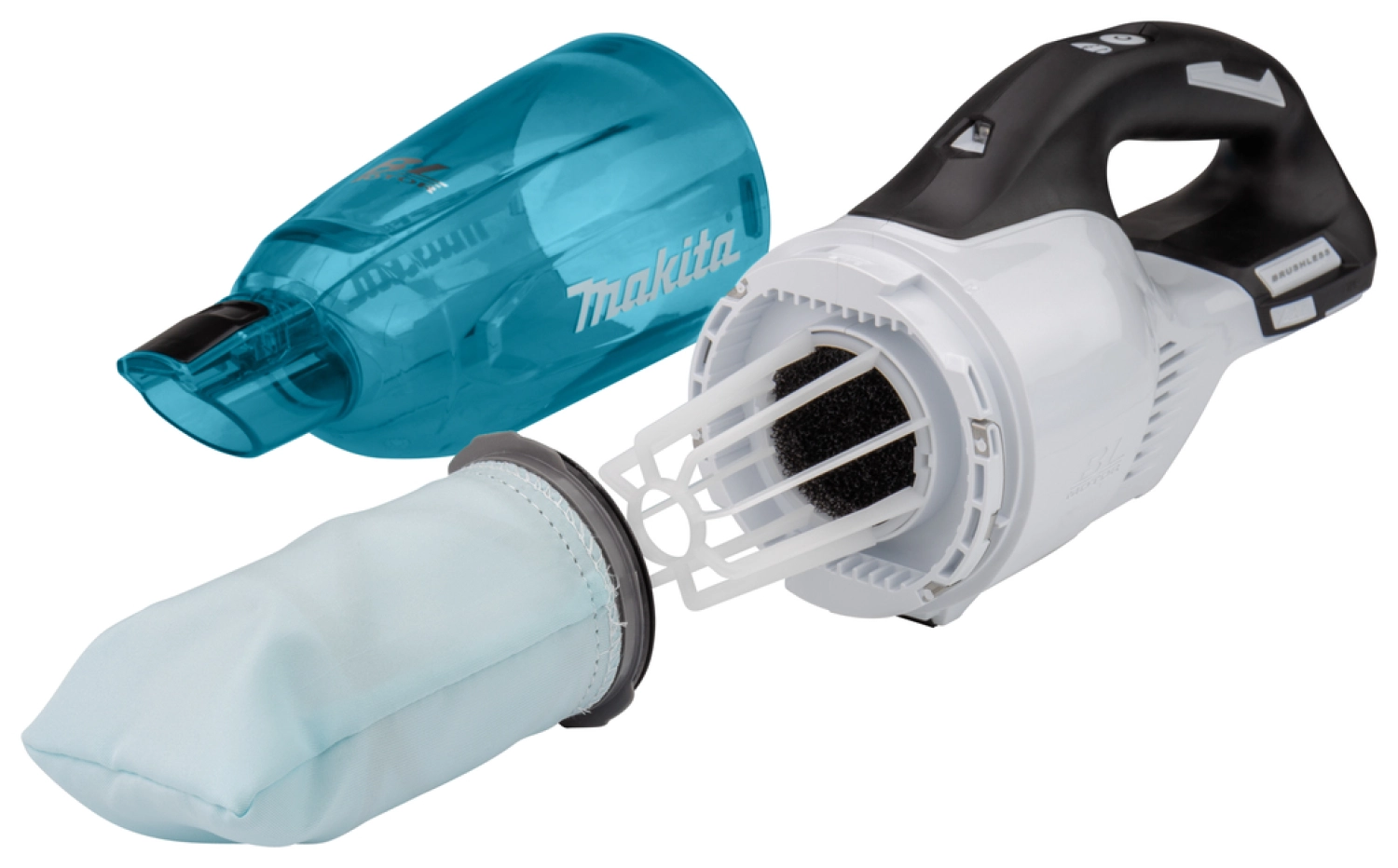 Makita DCL281RTWX - Aspirateur balai sans-fil - 18V Li-ion - kit (1x 5,0h) - 1500L / min - Brushless - blanc-image