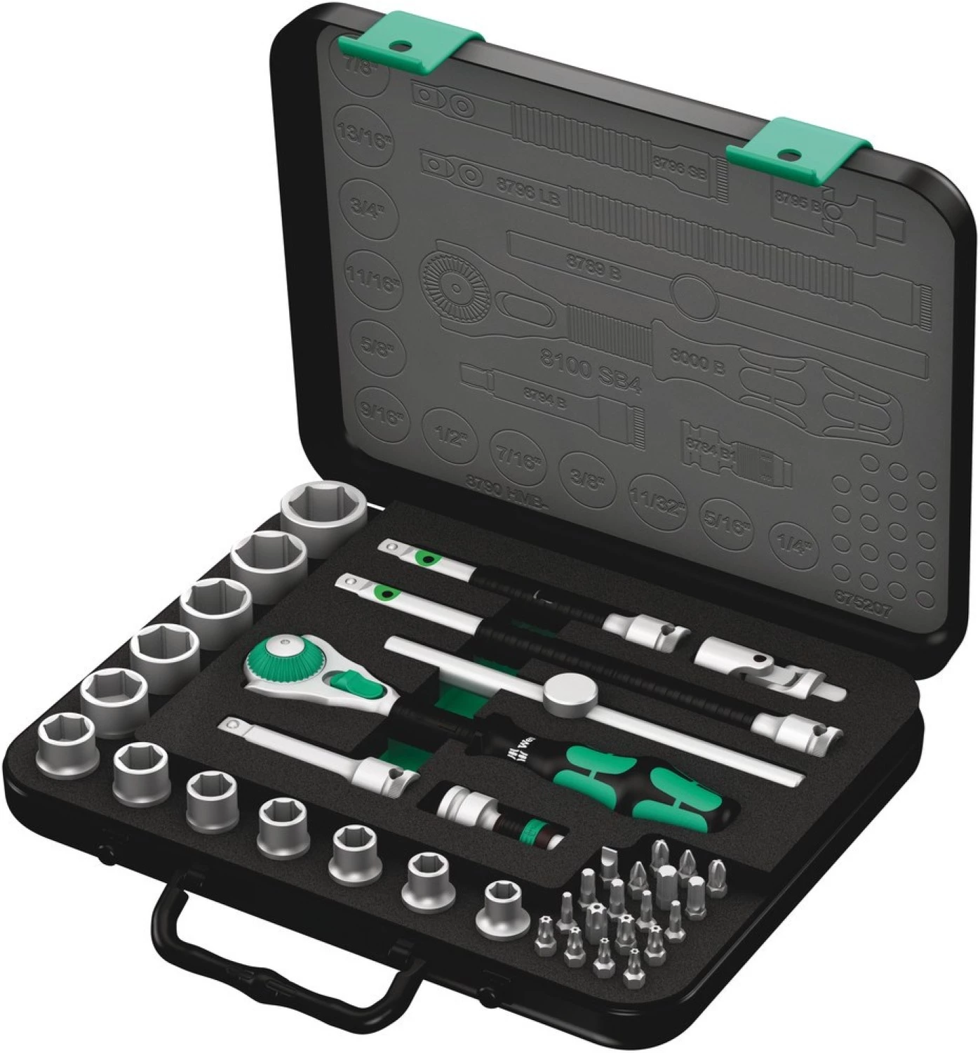 Wera 05003596001 38 pièces 8100 SB 4 Zyklop Speed jeu de clés à cliquet et douilles dans un coffret - 3/8«-image