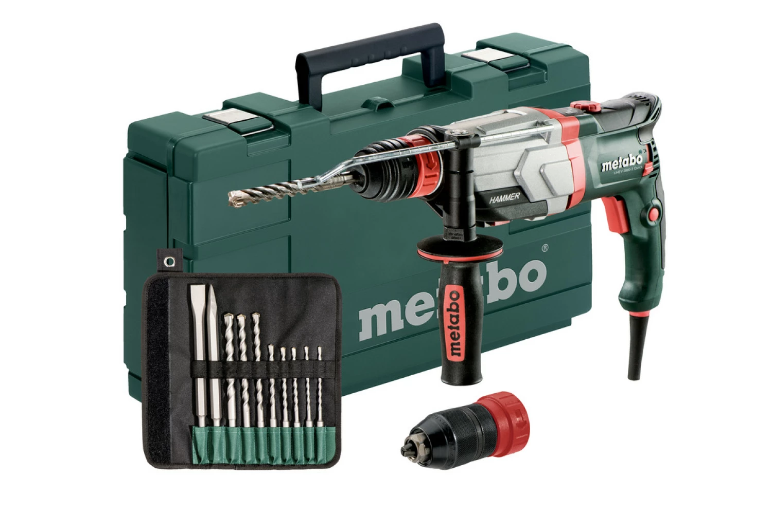 Metabo UHEV 2860-2 Quick Set SDS-Plus Combihamer incl. 10 delig boor- en beitelset in koffer - 1100W - 3.4J-image