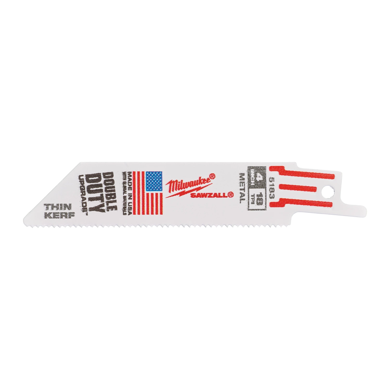Milwaukee 48475183 Lame de scie alternative Sawzall à trait de scie fin - 100 x 18TPI - métal - 5 pcs.-image