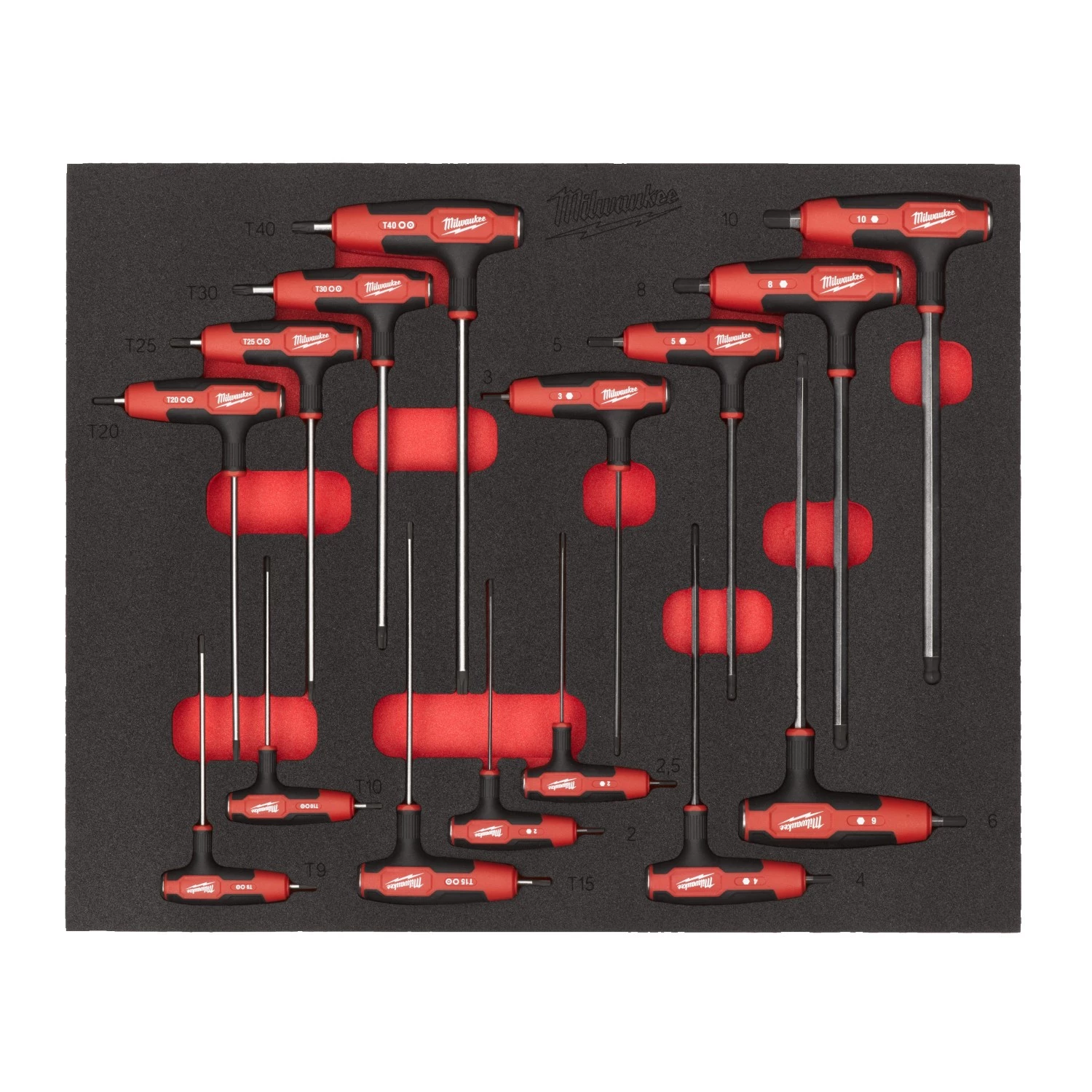 Milwaukee 4932501233 15-delige T-sleutelset - in PACKOUT foam Inlay-image