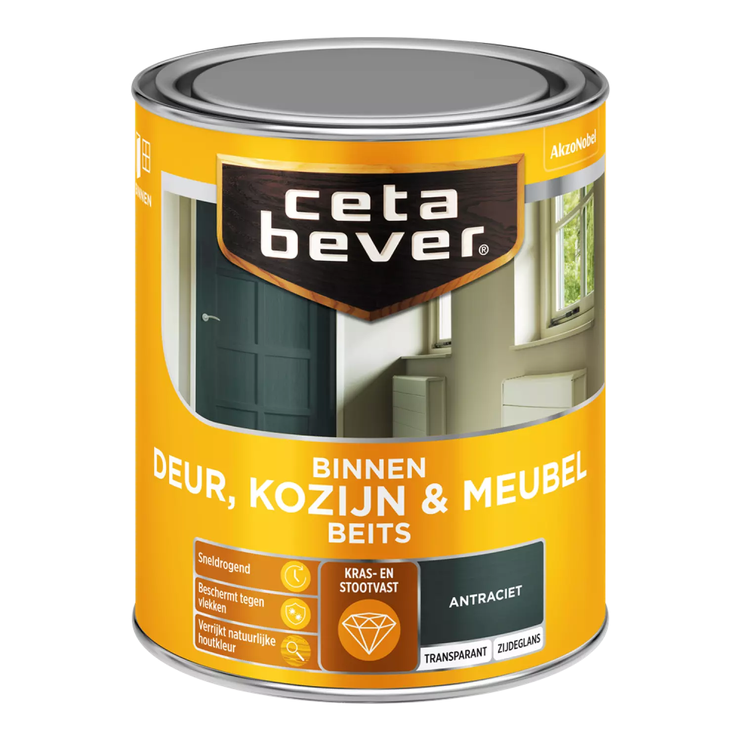 Cetabever Binnenbeits Deuren & Kozijnen Transparant Zijdeglans - Antraciet - 750ml-image