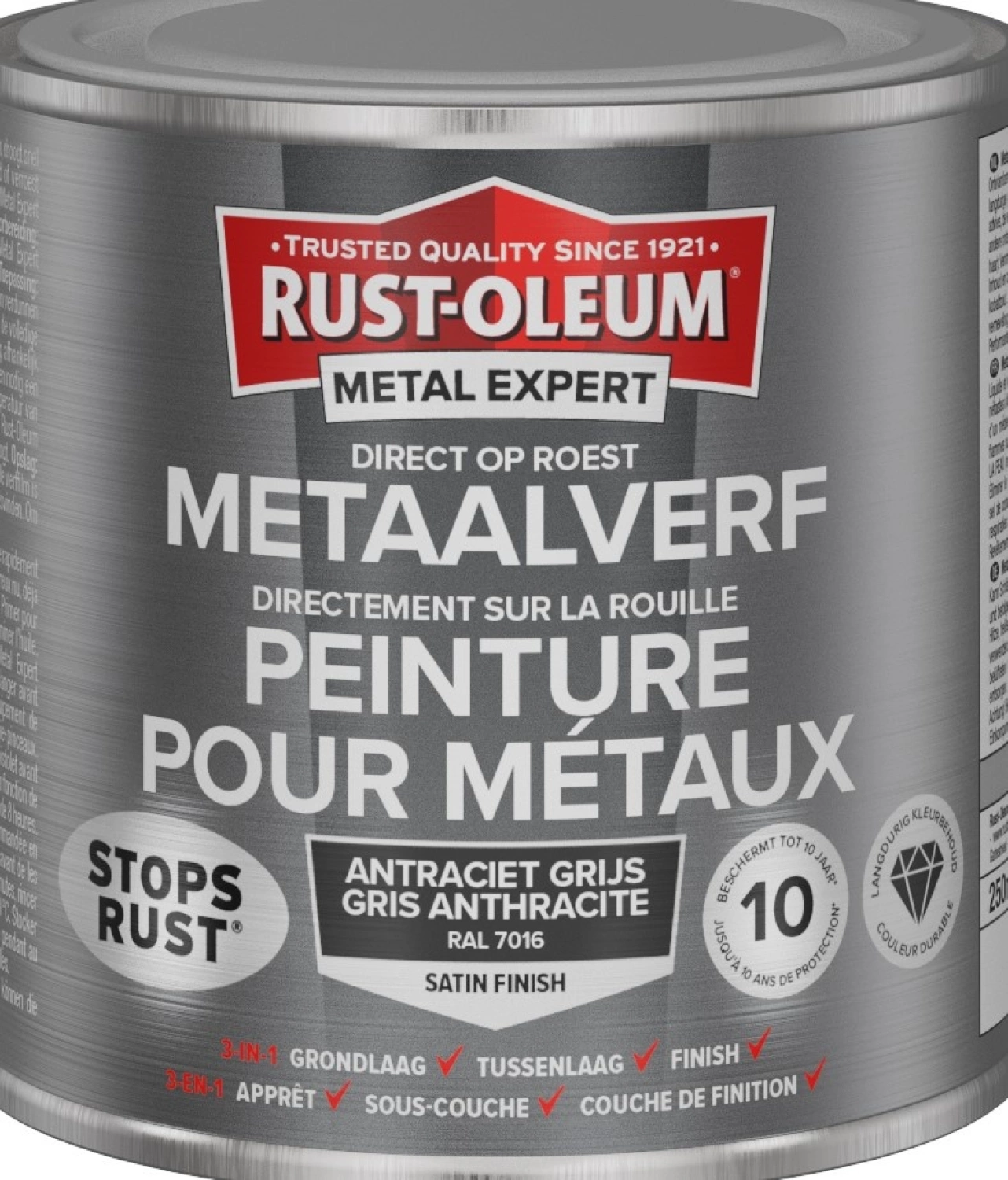 Rust-Oleum MetalExpert Zijdeglans - RAL 7016 antracietgrijs - 0,25L-image