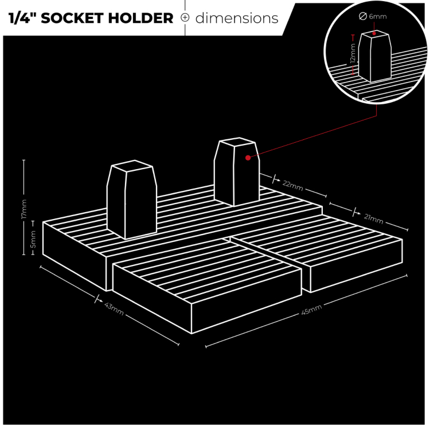 StealthMounts DHSP-1/4-SK-10 Drawer Hive Dophouder 1/4" voor ladekast - zwart - 10 stuks-image