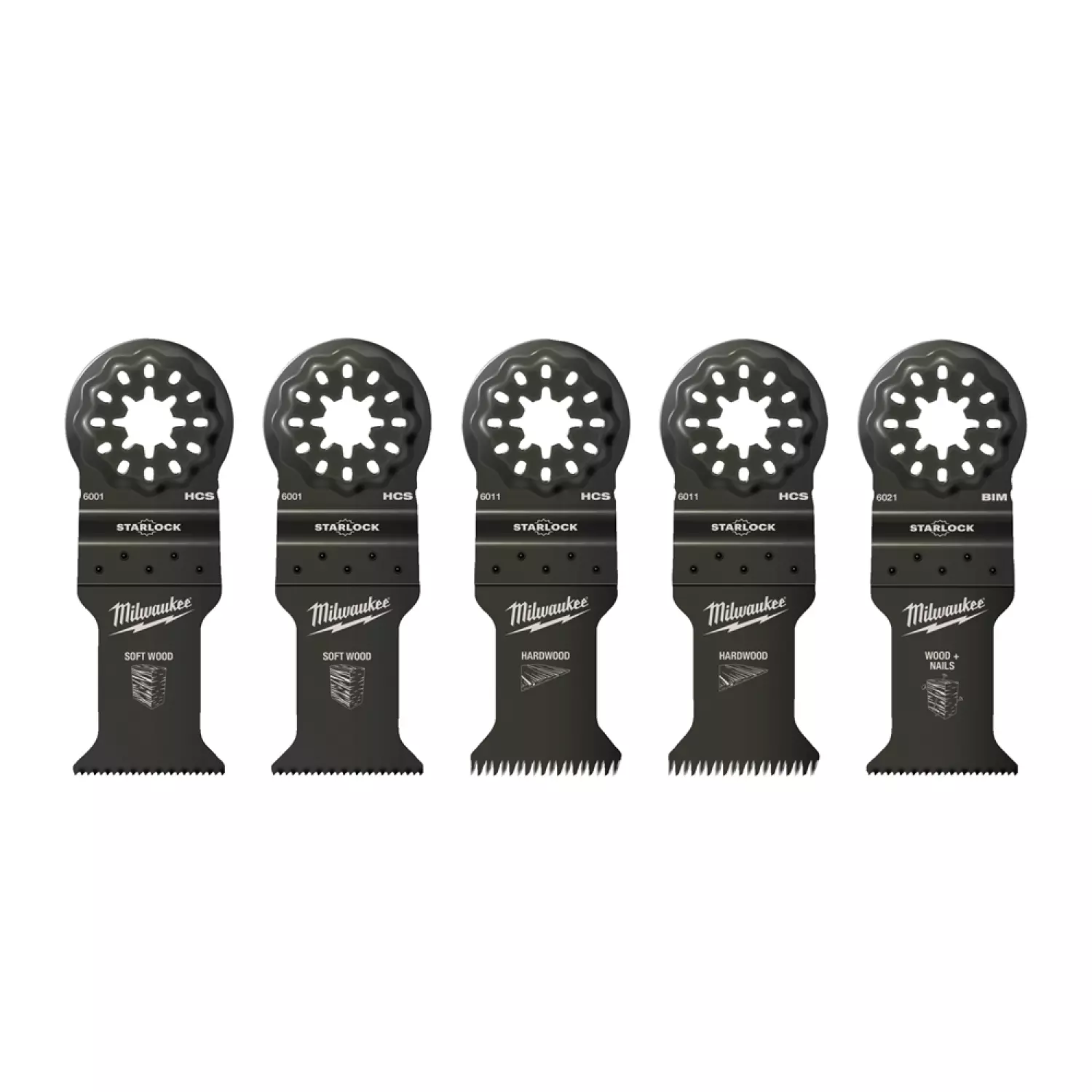 Milwaukee 48906114 Multitool Starlock set de lames pour le bois (5 pièces)-image