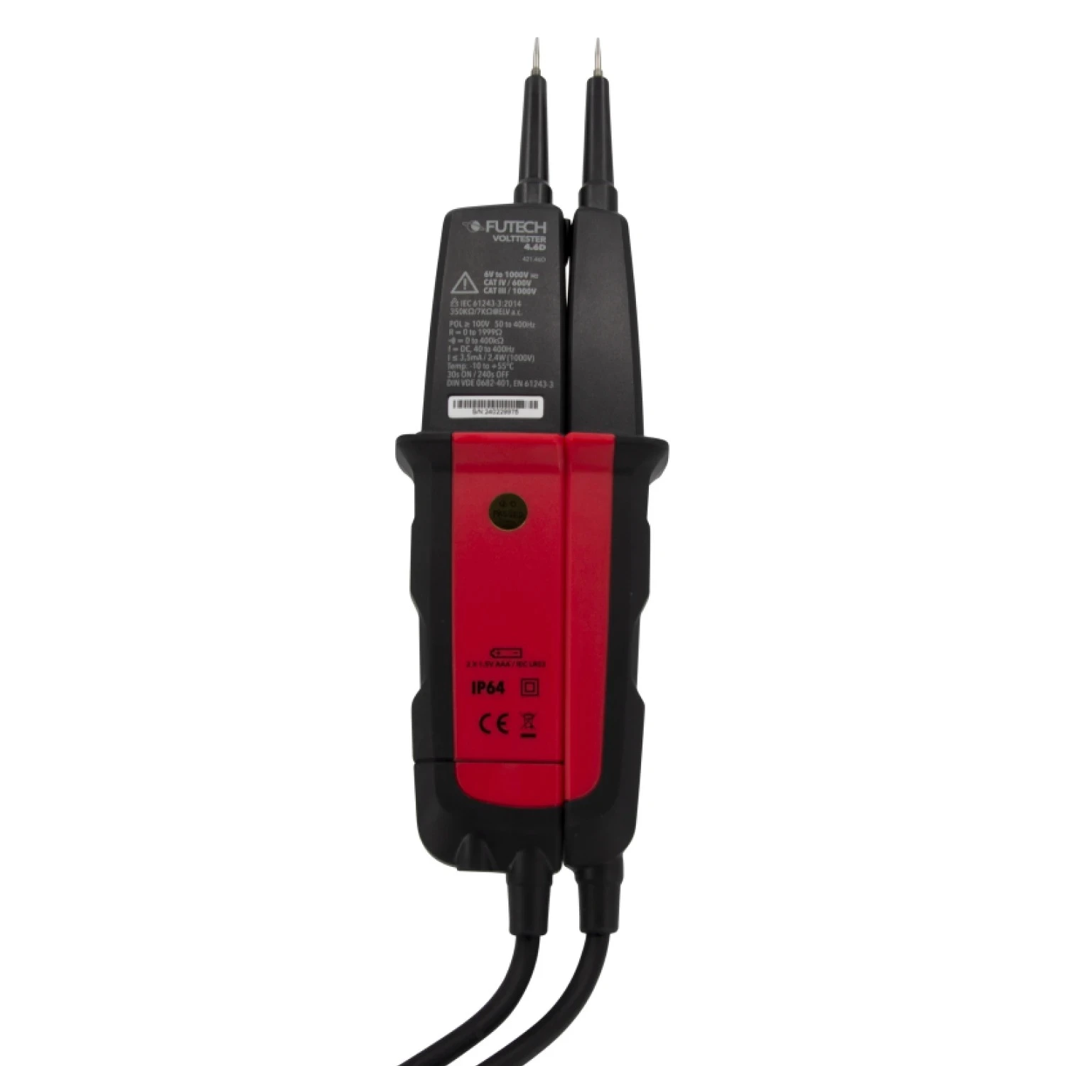 FUTECH Volttester 4.6D Tweepolige spanningstester - AC/DC 1000V - CAT III 1000V / CAT IV 600V-image