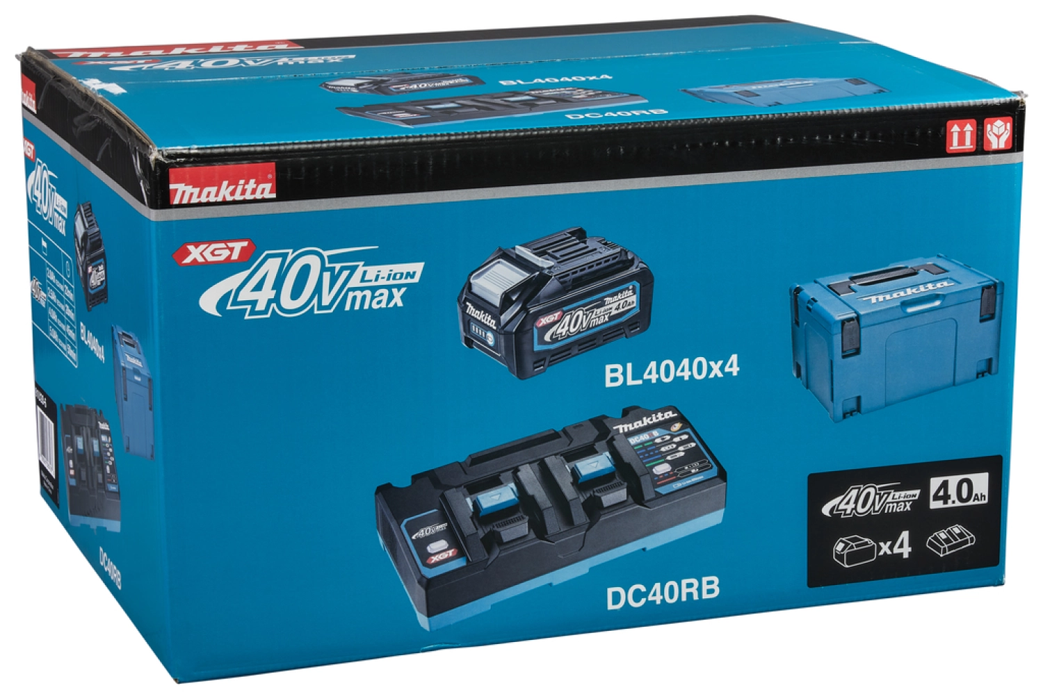 Makita XGT 40V MAX Li-ion Battery Starter Set (4x 4.0h) + Duol Vein in Mbox-image