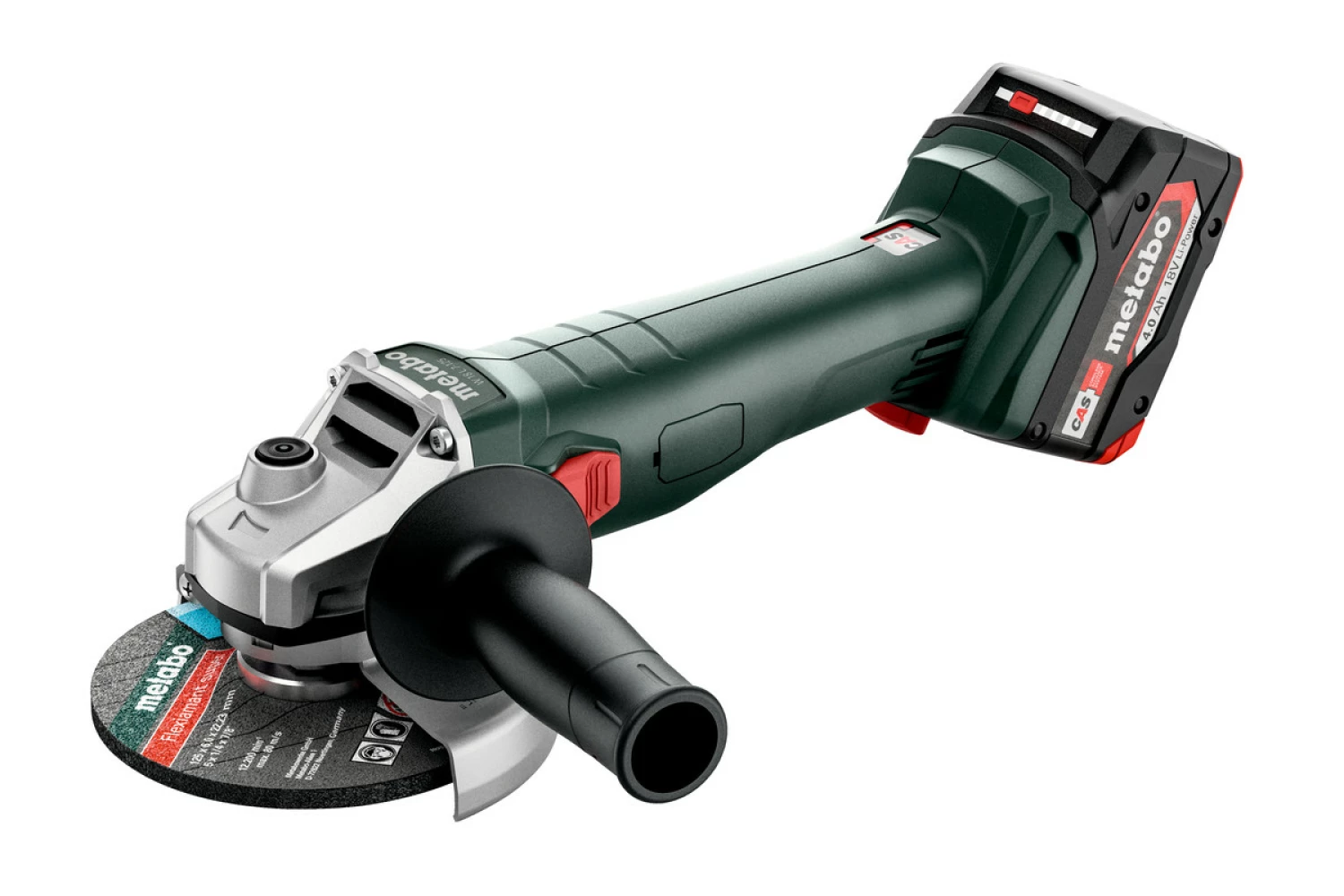 Metabo W 18 7-125 18V Li-Ion accu haakse slijper set (2x 4,0Ah) in Metabox - 125mm-image