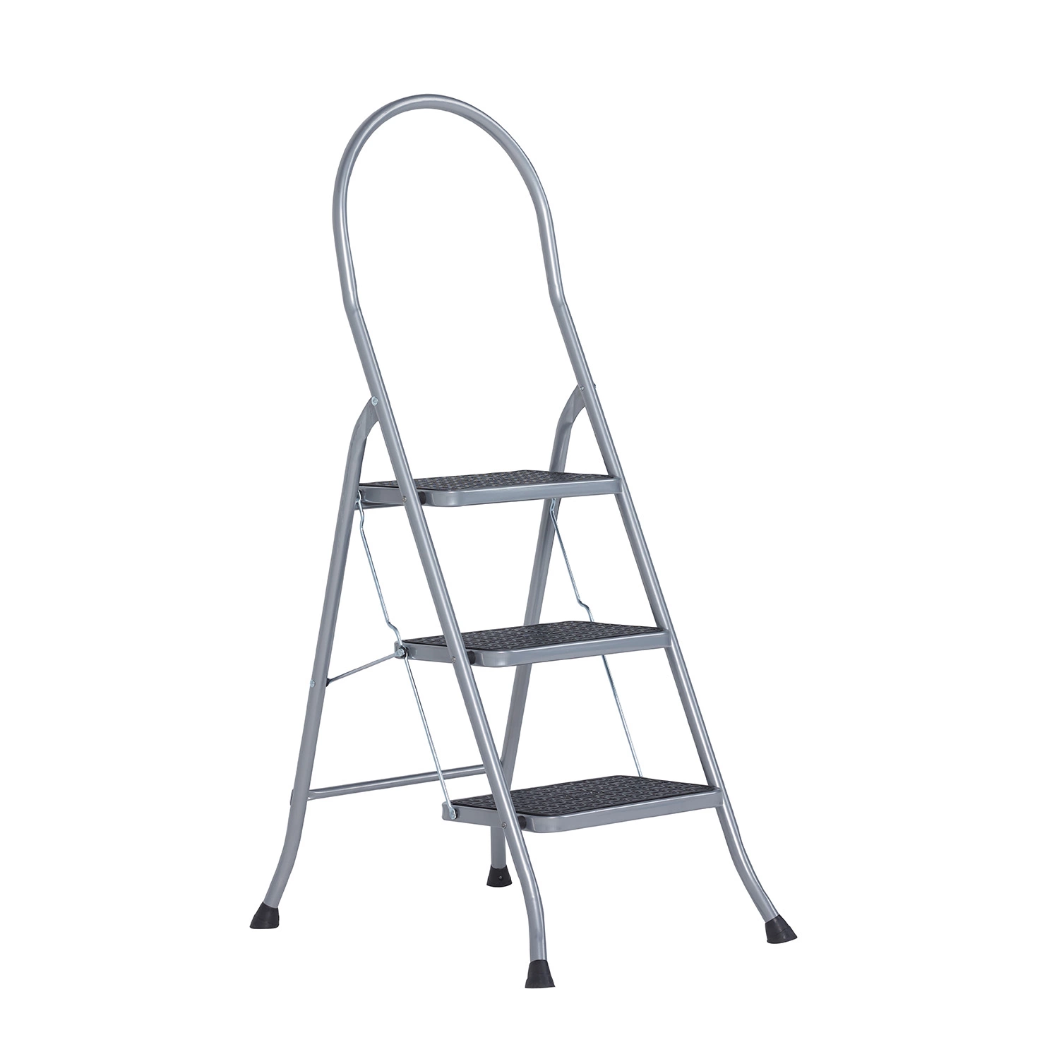 Altrex Cromato Silver Échelle ménagère - Aluminium - 3 marches - avec barre de sécurité - hauteur de travail max. 2,7 m-image