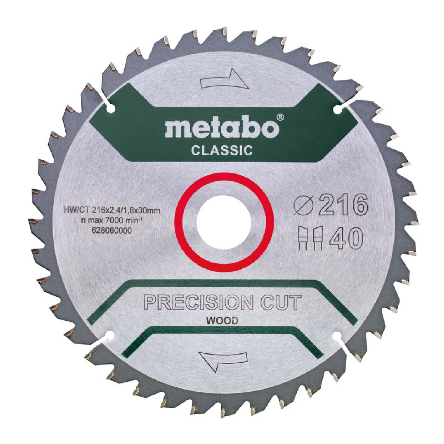 Metabo 628060000 Precision Cut Cirkelzaagblad - 216 x 30 x 40T - Hout / MDF-image