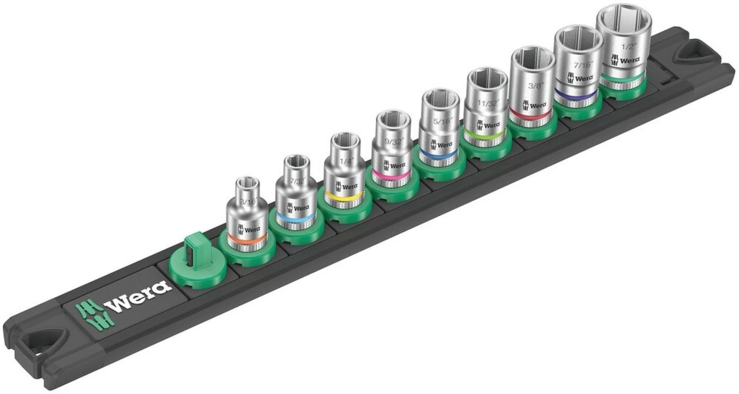 Wera 05005420001 Jeu de 9 douilles magnétiques A Imperial 1 Zyklop avec support - 1/4«-image
