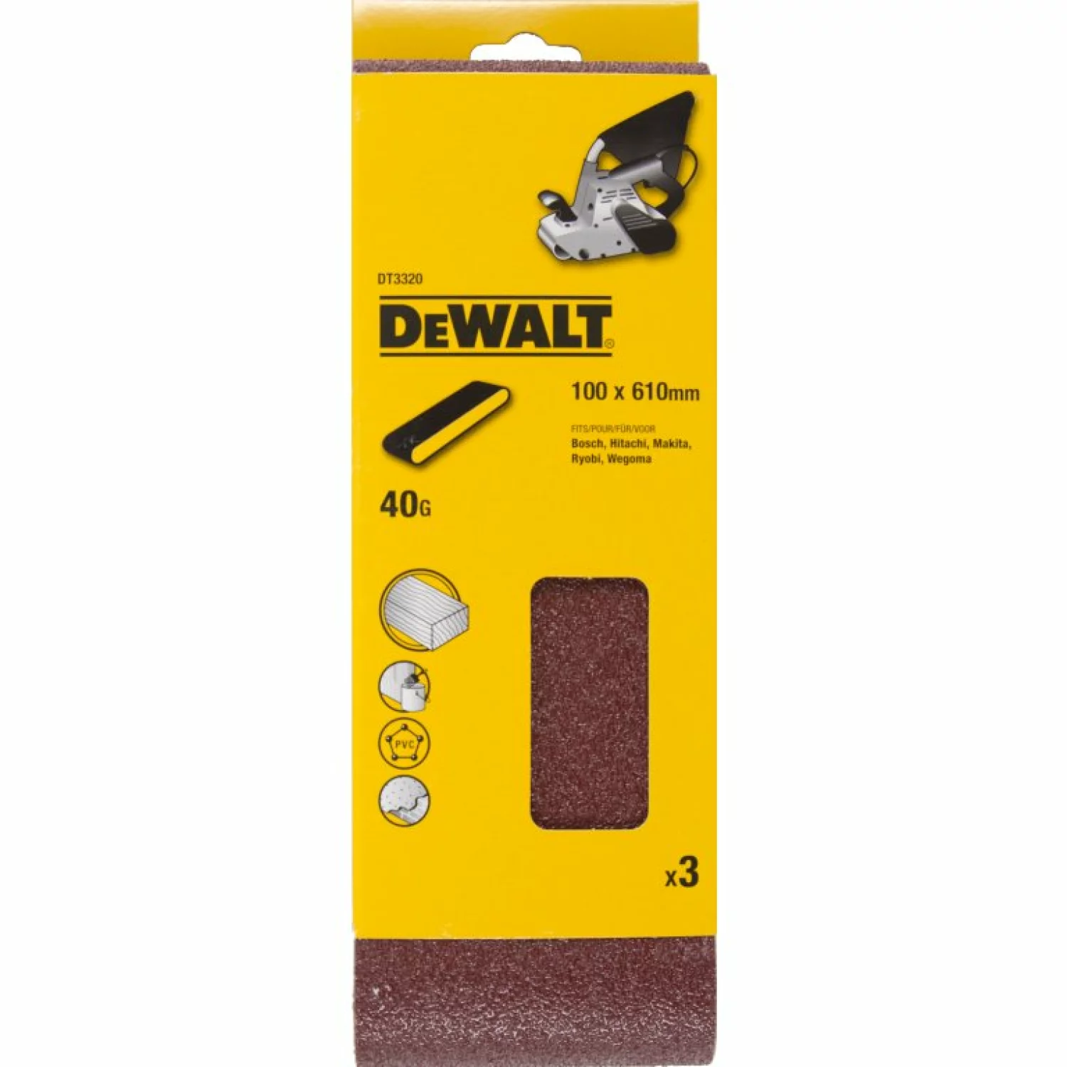 DeWALT DT3320 Schuurband - K40 - 100x610mm - 3st