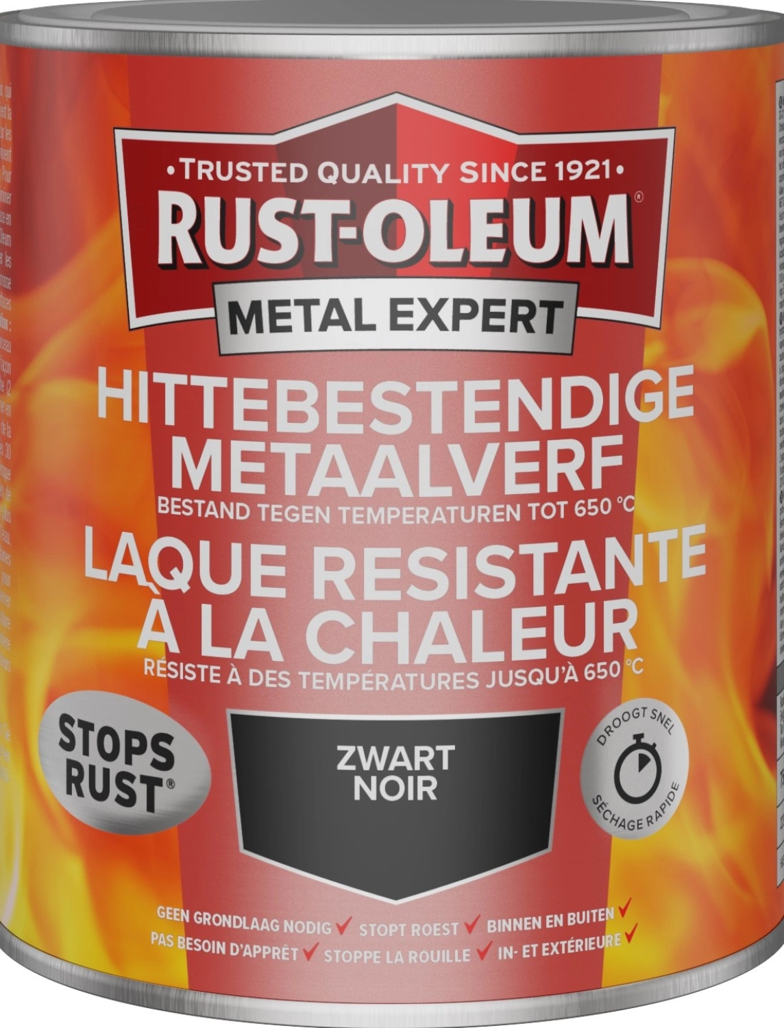 Rust-Oleum Hittebestendige Metaalverf Zwart 750Ml-image