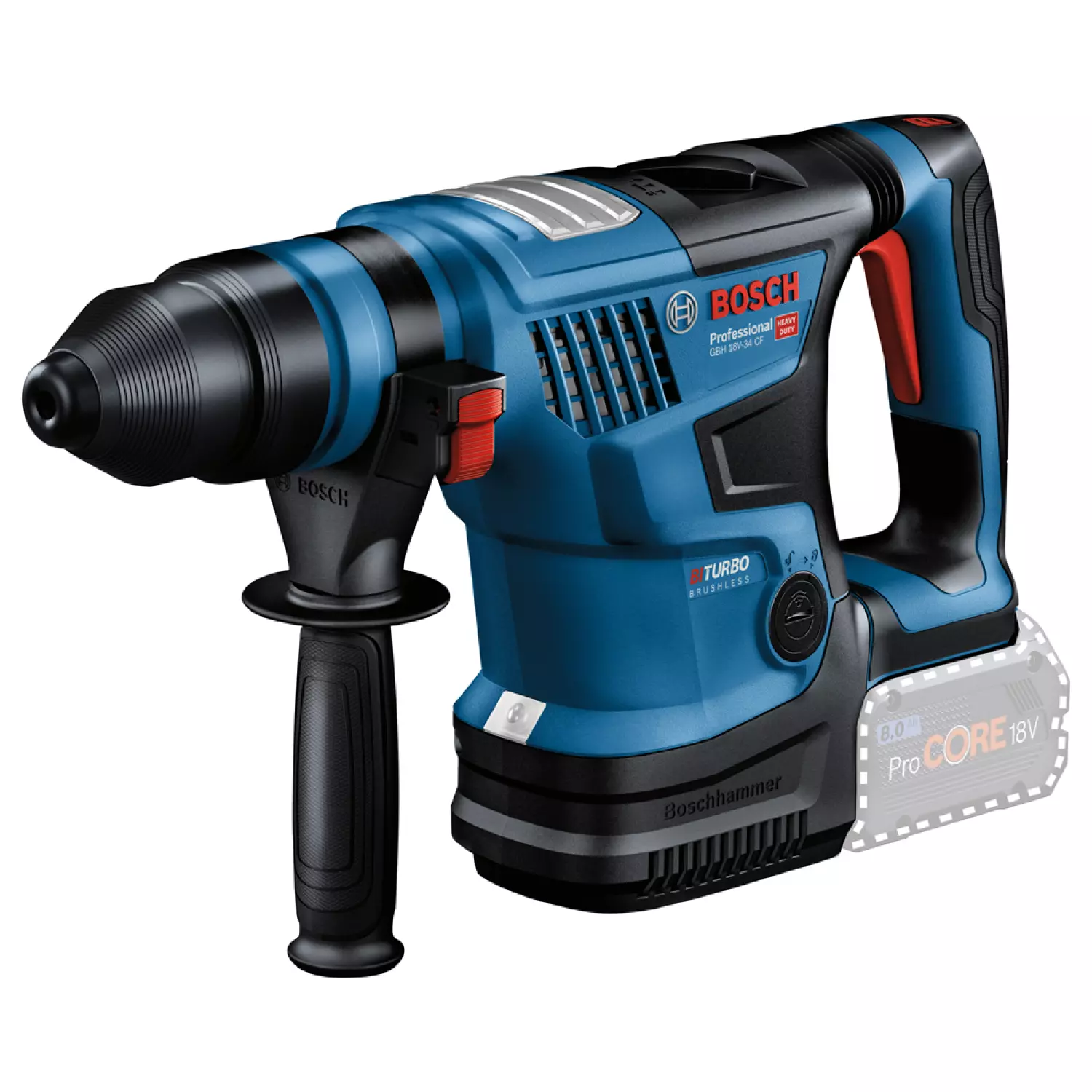 Bosch GBH 18V-34 CF 18V Li-ion accu BiTurbo boorhamer set - 2x ProCORE 18V 8,0 Ah - koolborstelloos-image