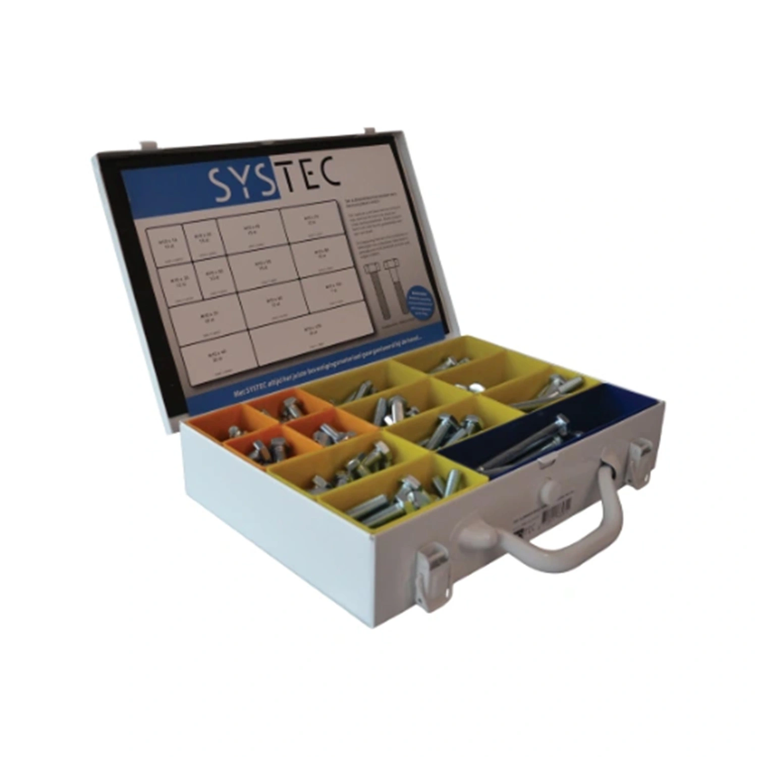 Systec Stalen Assortimentskoffer met diverse tap en zeskantbouten - M10 (175st)