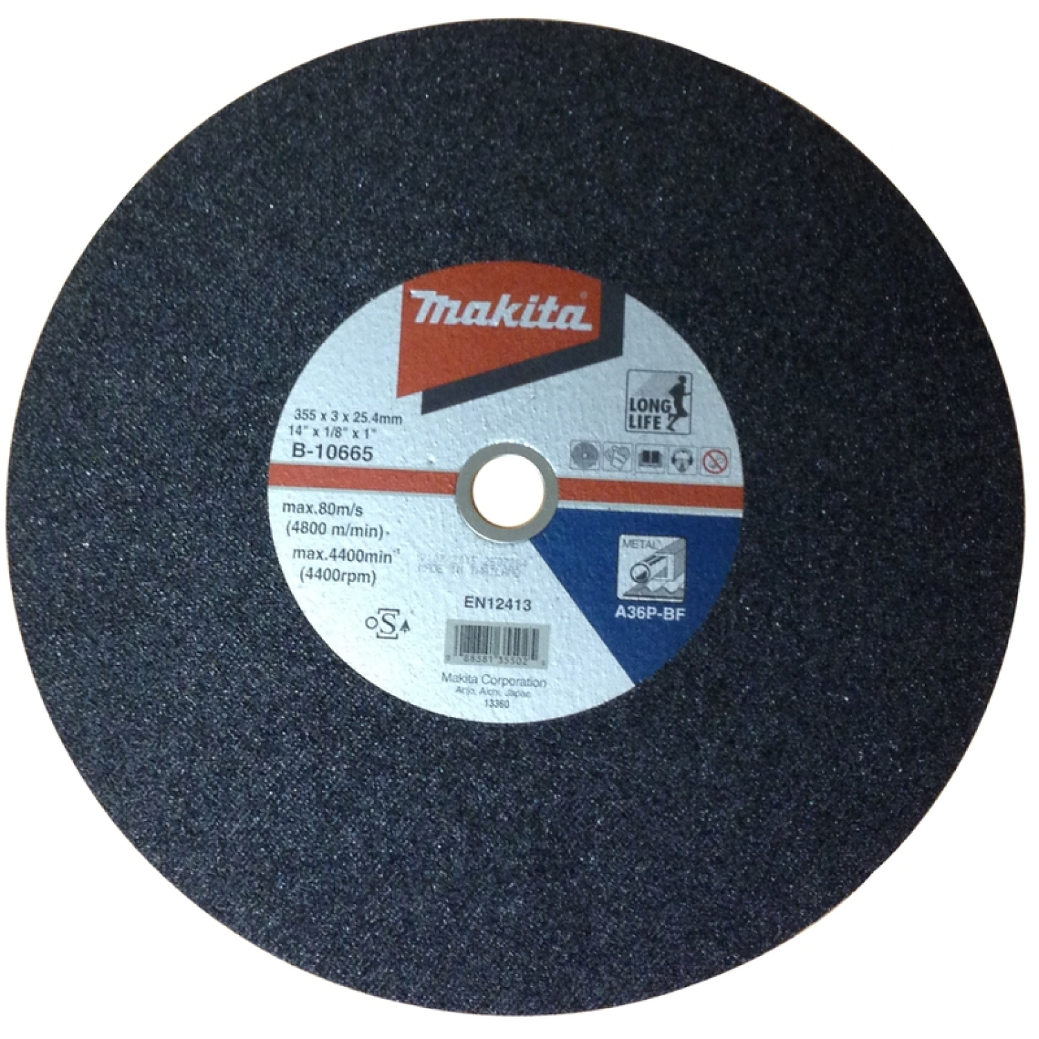 Makita B-10665-5 Doorslijpschijf - 355 x 25,4 x 3mm - metaal (5st)-image