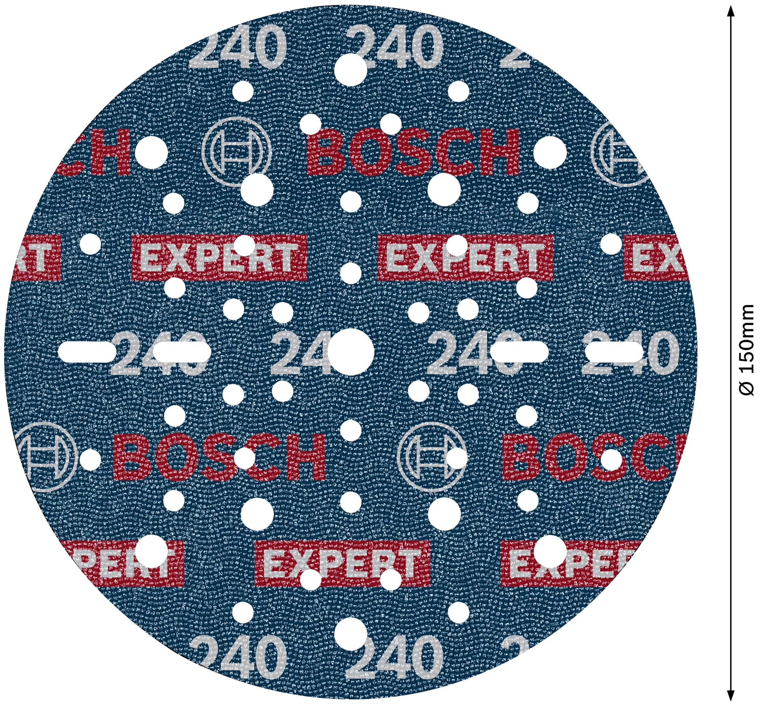 Bosch 2608902454 Disque abrasif EXPERT O780 avec support film - 150 mm - K240 (50 pièces)-image