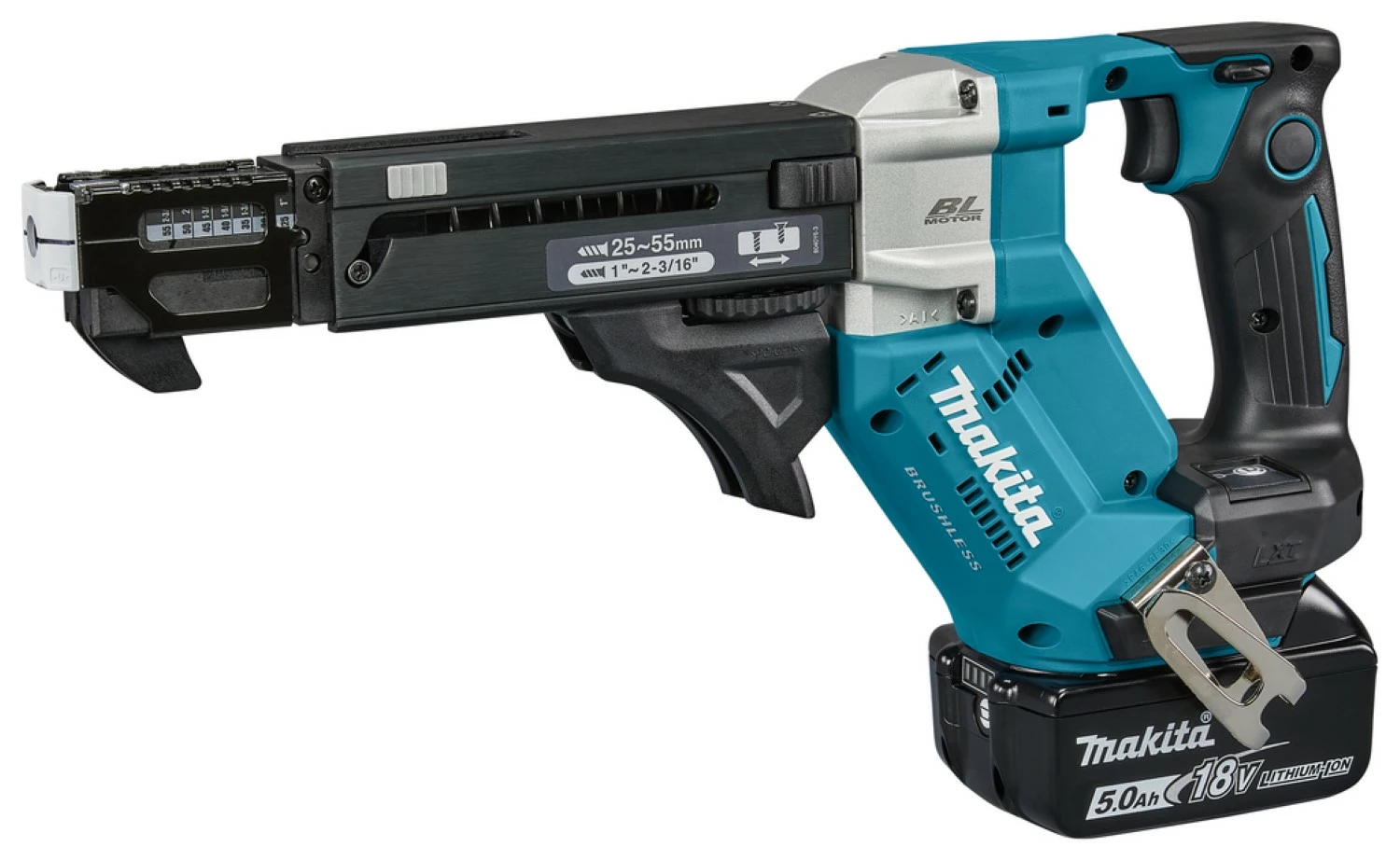 Makita DFR551RTJ 18V Li-Ion accu schroefautomaat set (2x 5,0Ah) in Mbox - 25-55mm-image