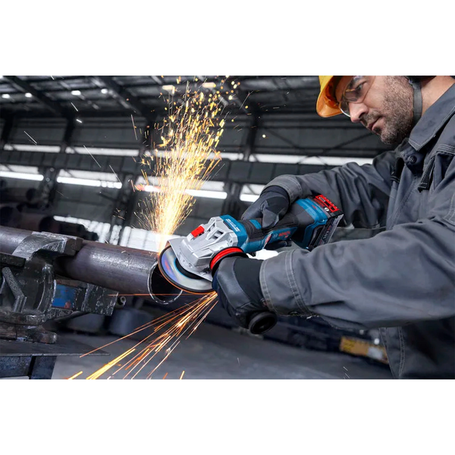 Bosch GWS18V-11PS Kit meuleuse d'angle sans fil (avec 2 batteries 5,0 Ah et chargeur) dans L-boxx - 125 mm-image