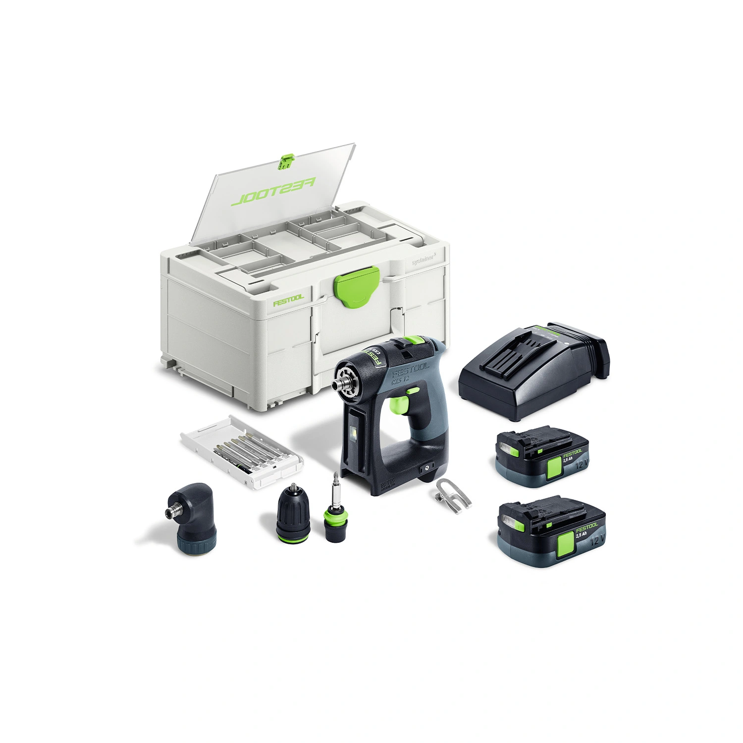 Festool CXS 12 2,5-Set 12V Li-ion Accu-schroefboormachine set (2x 2.5Ah accu) in Systainer
