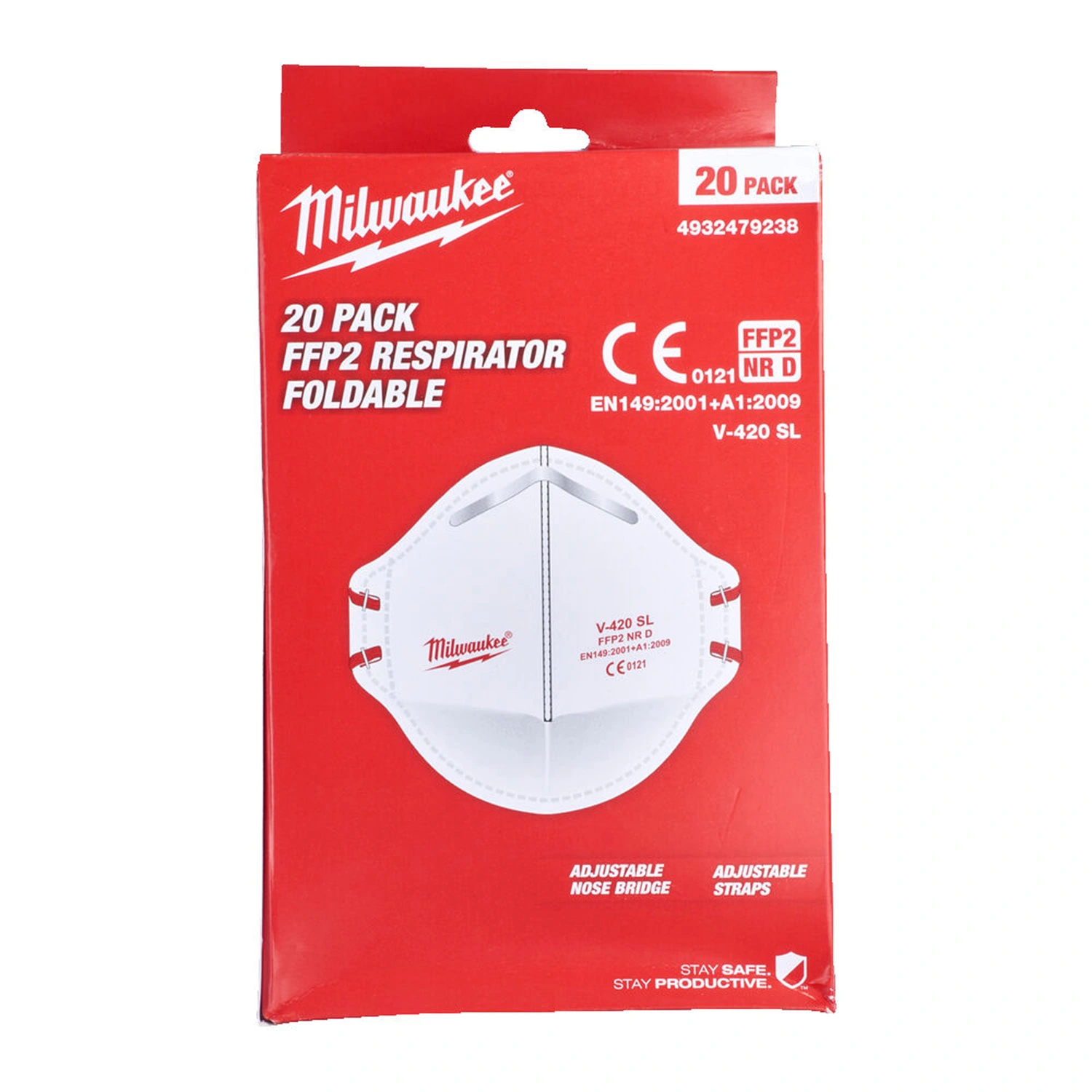 Milwaukee masque anti-poussière FFP2 pliable - 20 pièces