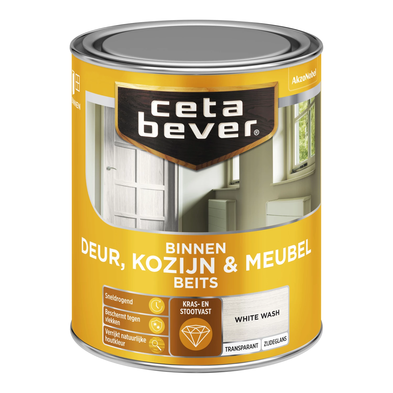 Cetabever Binnenbeits Deuren & Kozijnen Transparant - White Wash - 750ml-image