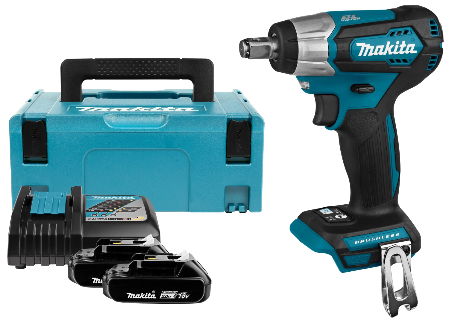 Makita DTW181RAJ 18V Li-Ion accu slagmoersleutel set (2x 2,0Ah) in Mbox - 1/2" - koolborstelloos-image