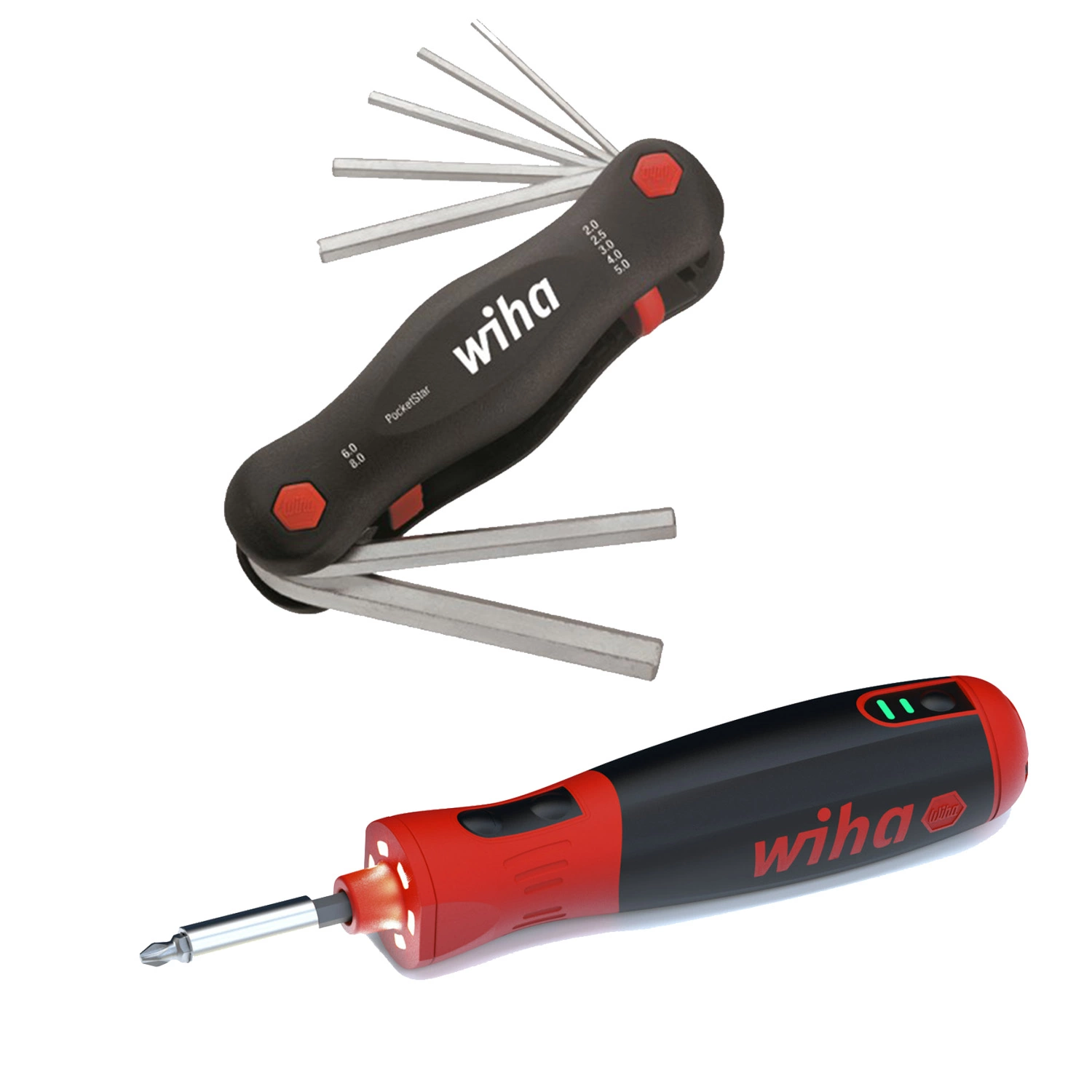 Wiha E-schoevendraaier SpeedE PocketDrive met Bitbox en tas + 7-delige Multitool PocketStar inbussleutelset-image