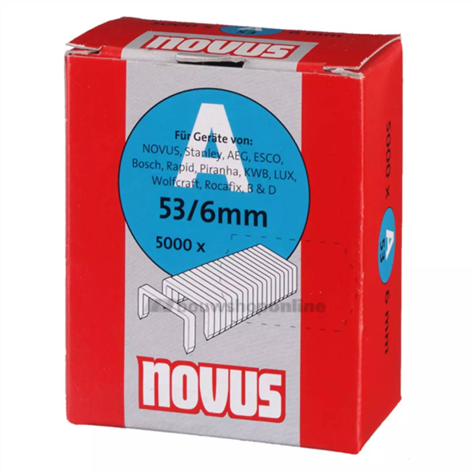Novus 042-0516 Agrafes - A53 - Fil fin - 6mm (5000pcs)-image