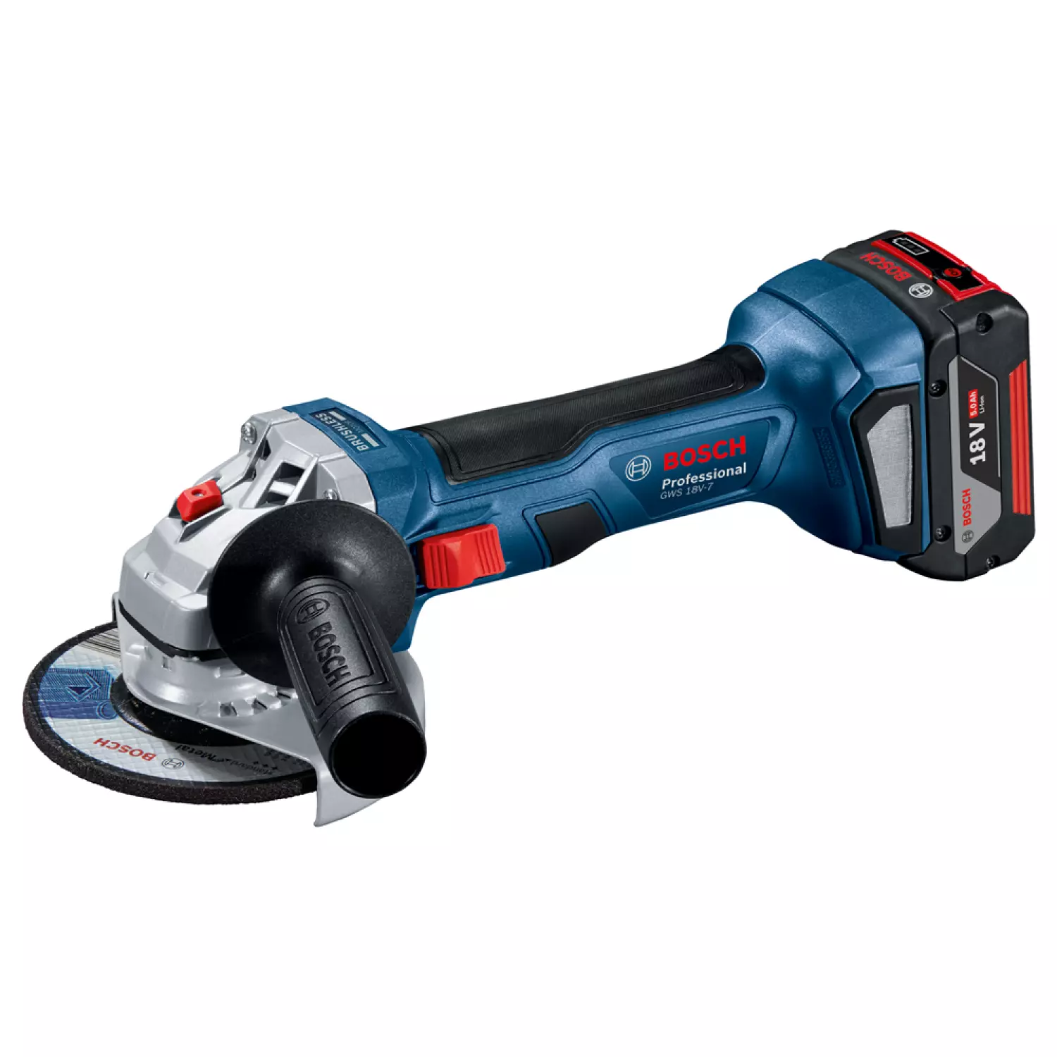 Bosch GWS 18V-7 18V Li-Ion accu haakse slijper set (2x 4,0Ah) in L-Boxx - 125mm - koolborstelloos-image