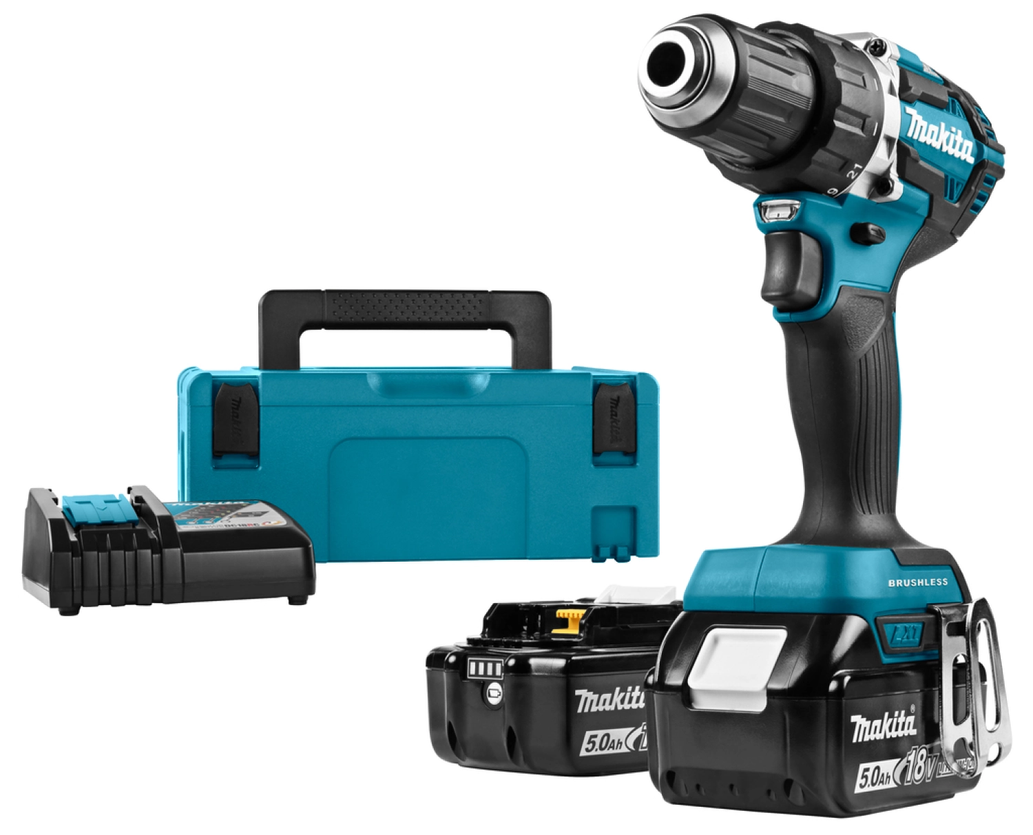 Makita DDF484RTJ Perceuse visseuse sans-fil - 18V Li-ion - 2 batteries 5,0 ah - MAKPAC - Brushless - 54 Nm-image
