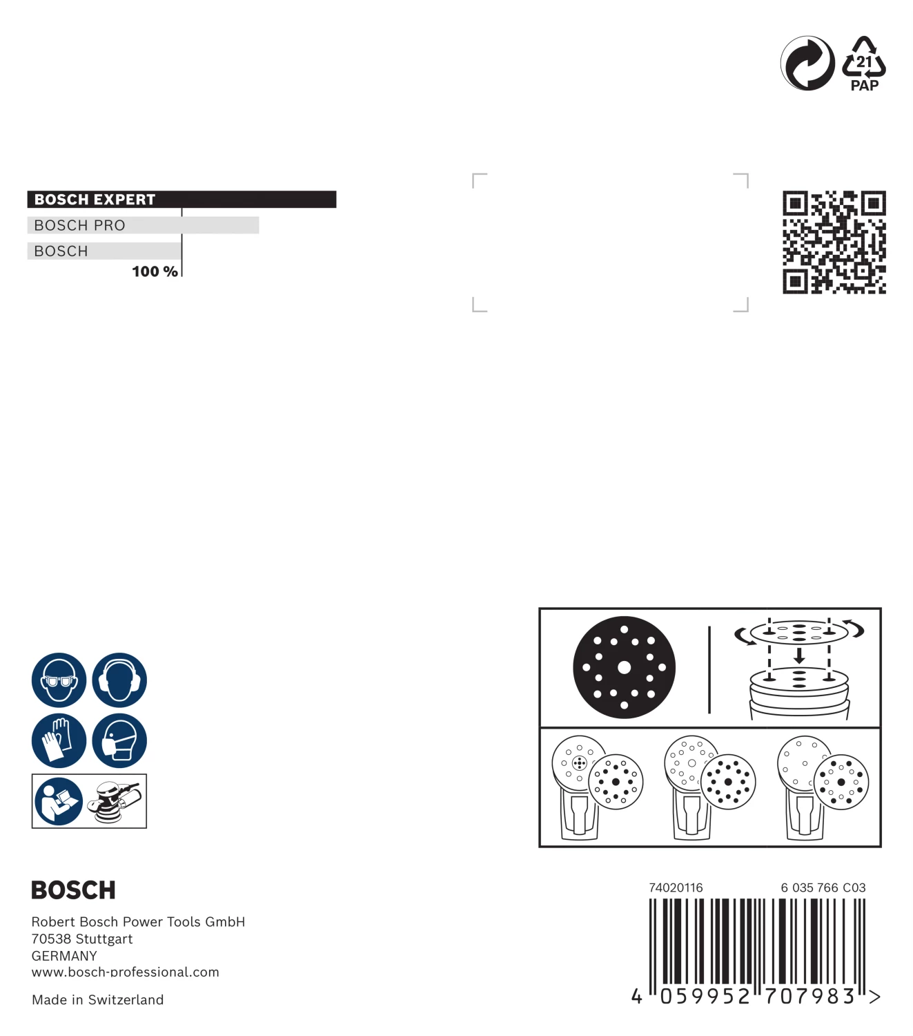Bosch 2608902400 EXPERT Disque abrasif O780 avec support film - 125 mm - K80 (6 pièces)-image