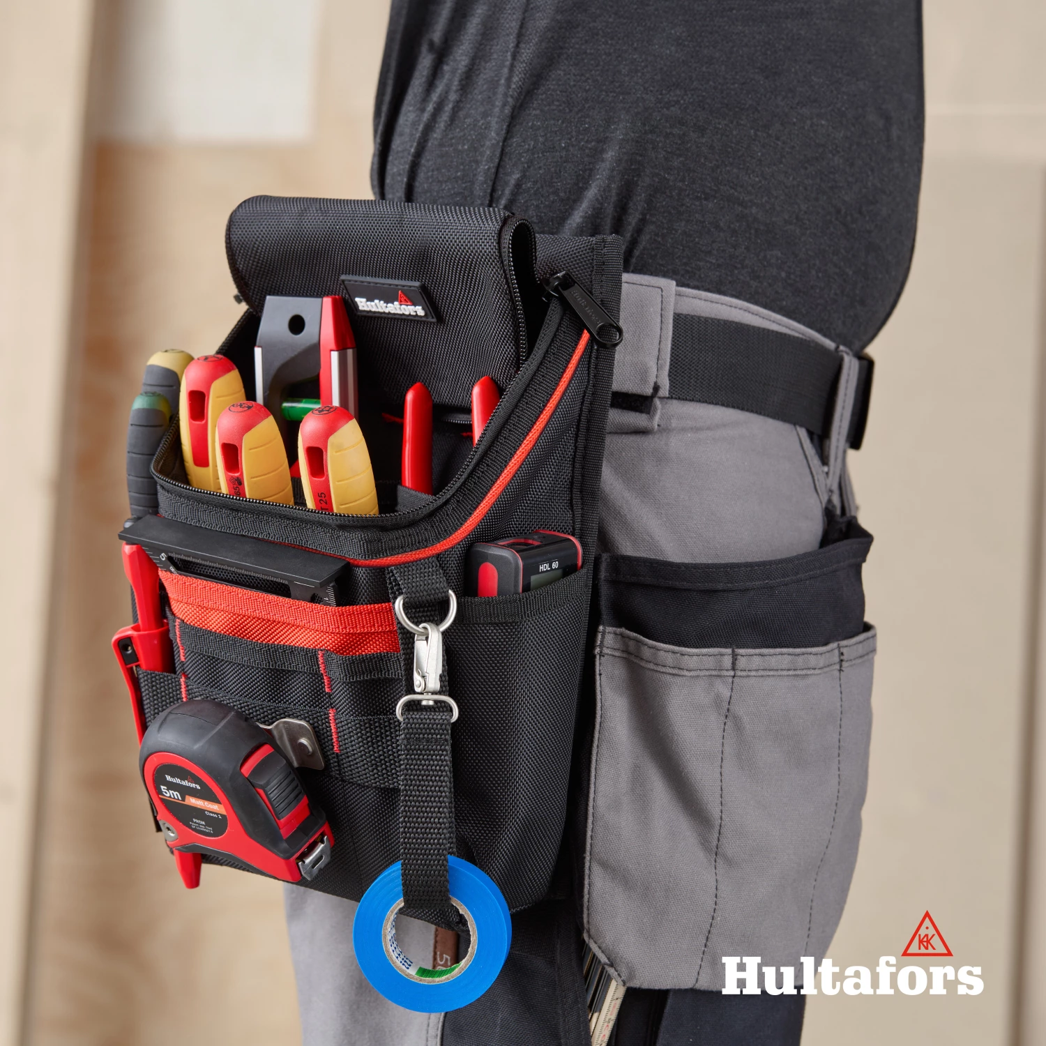 Hultafors 592040 Sac à outils utilitaire à fermeture éclair - 18 poches/supports à outils-image