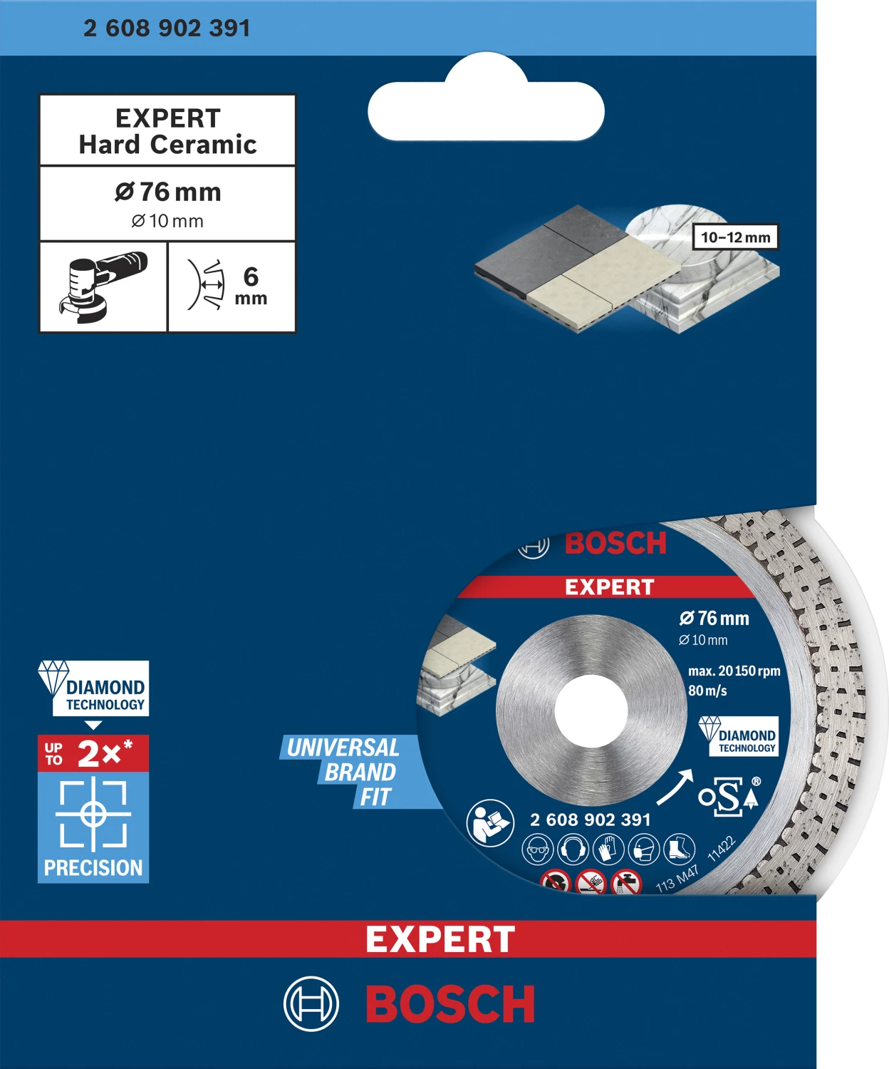 Bosch 2608902391 Diamantdoorslijpschijf Hard Ceramic 76mm-image