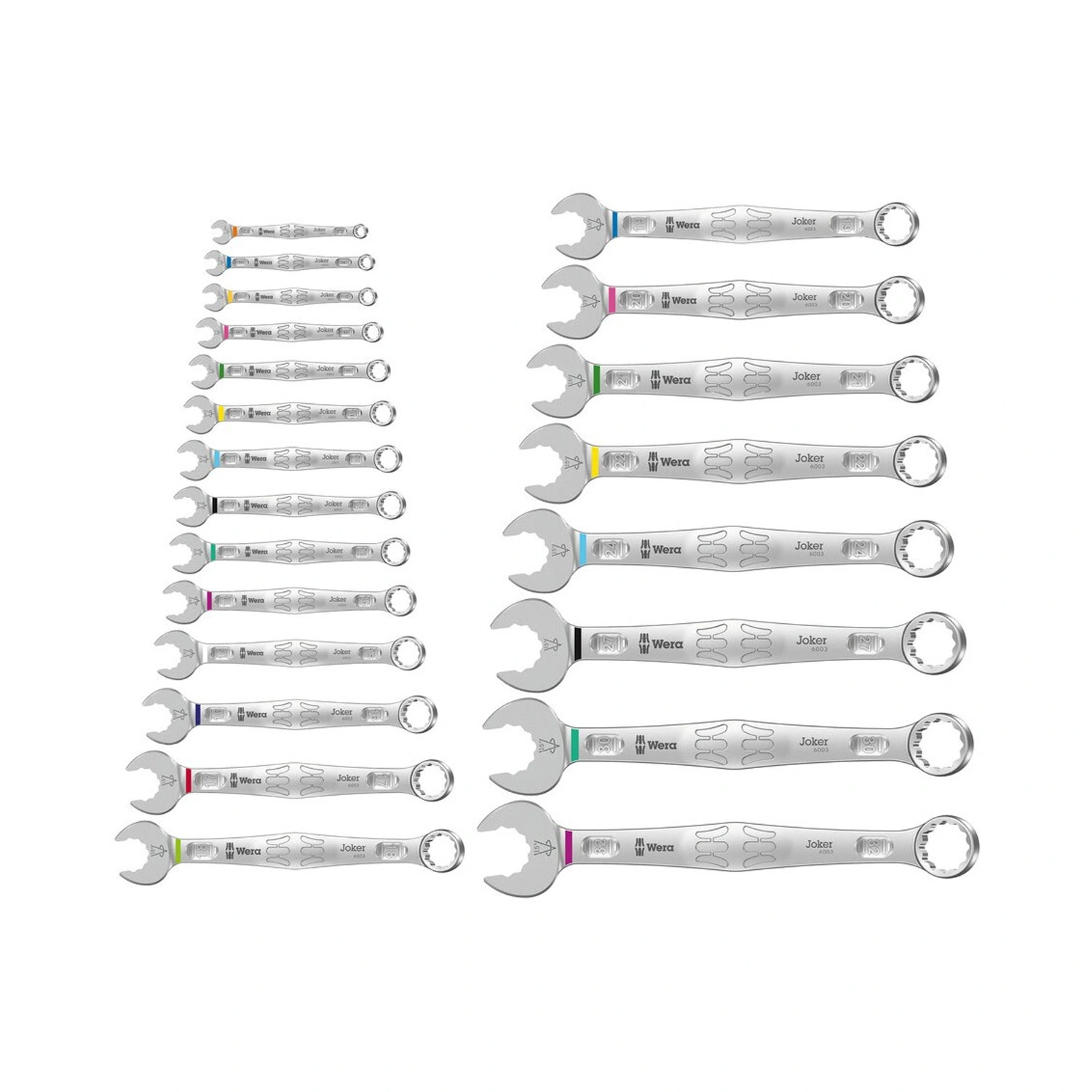 Wera 05020232001 22 pièces 6003 Joker 22 Set 1 Jeu de clés à cliquet à anneaux dans un étui - 5,5-32 mm