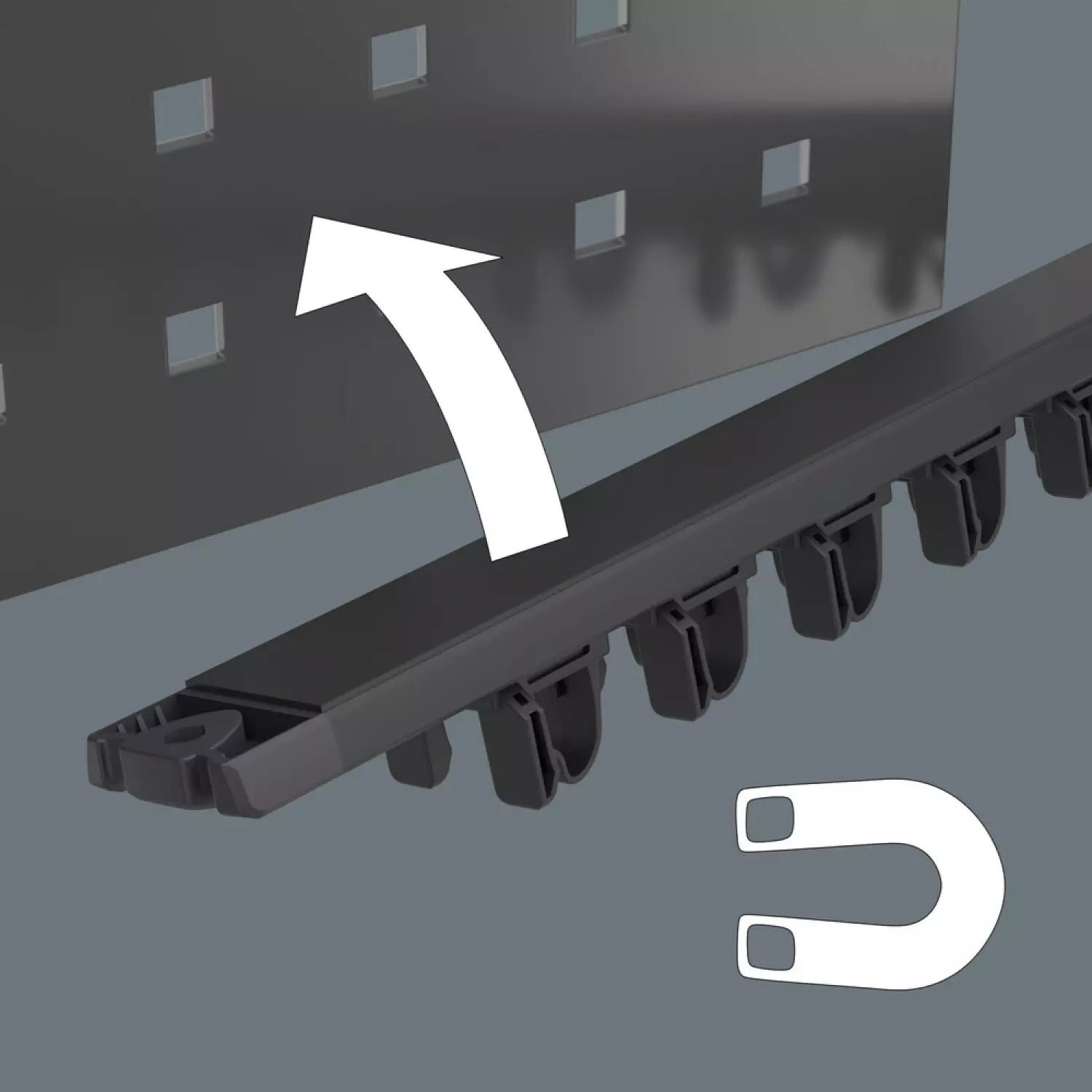 Wera 05136414001 9611 Magneetstrip voor 9 Kraftform-schroevendraaiers - 30x400mm-image