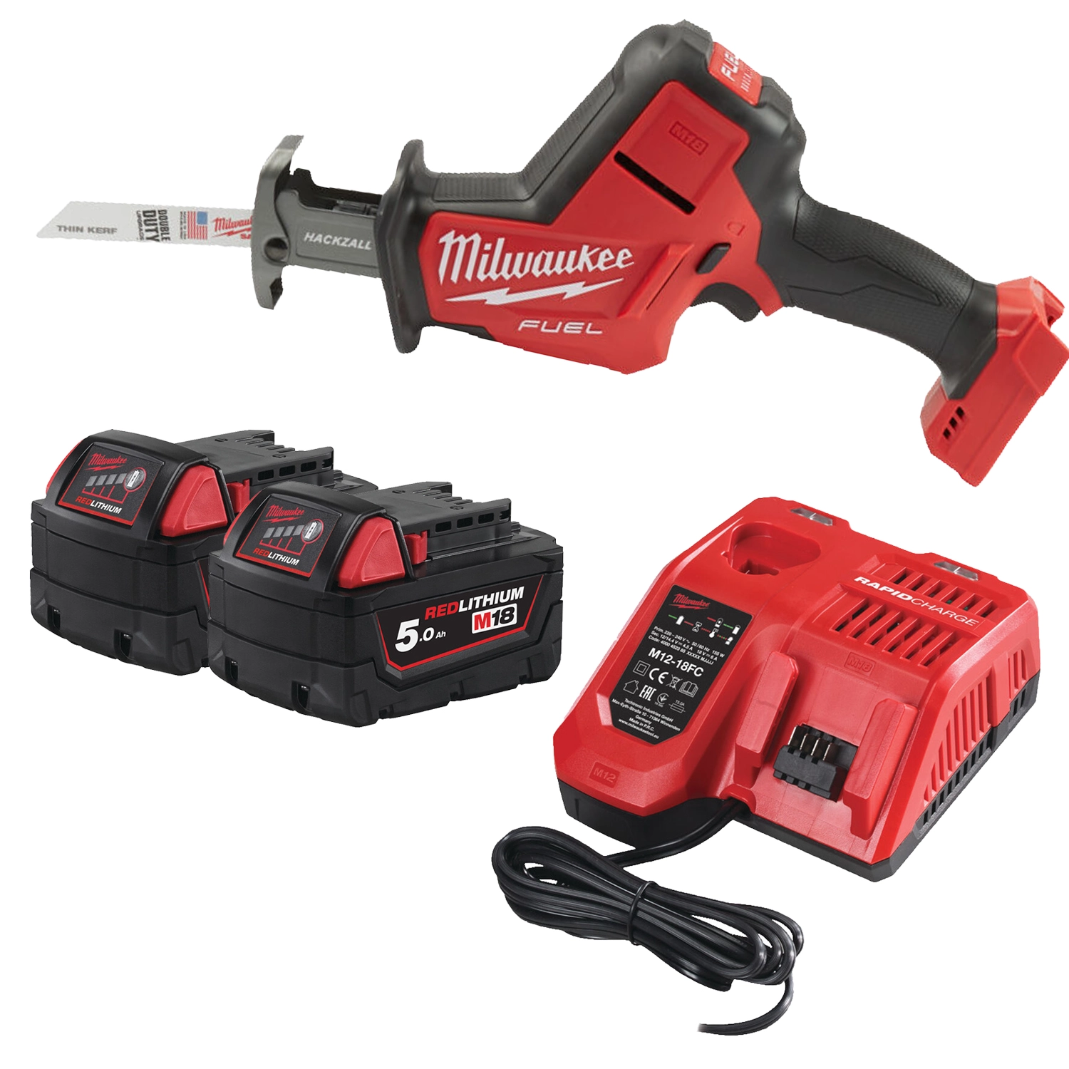 Milwaukee M18 FHZ-502X 18V Set de scie récipro à batterie Li-ion (2x batterie 5.0Ah) dans boîte HD-image