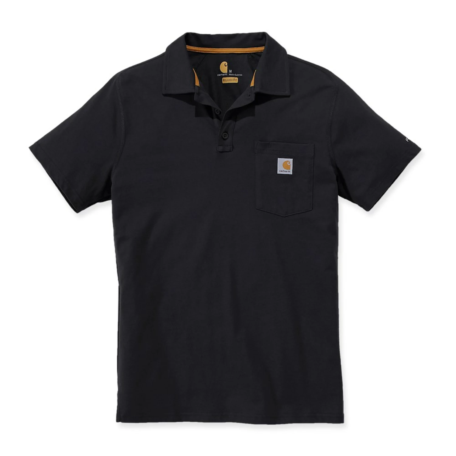 Carhartt 103569 Force Cotton Delmont Pocket Polo - Relaxed Fit - Black - XL-image