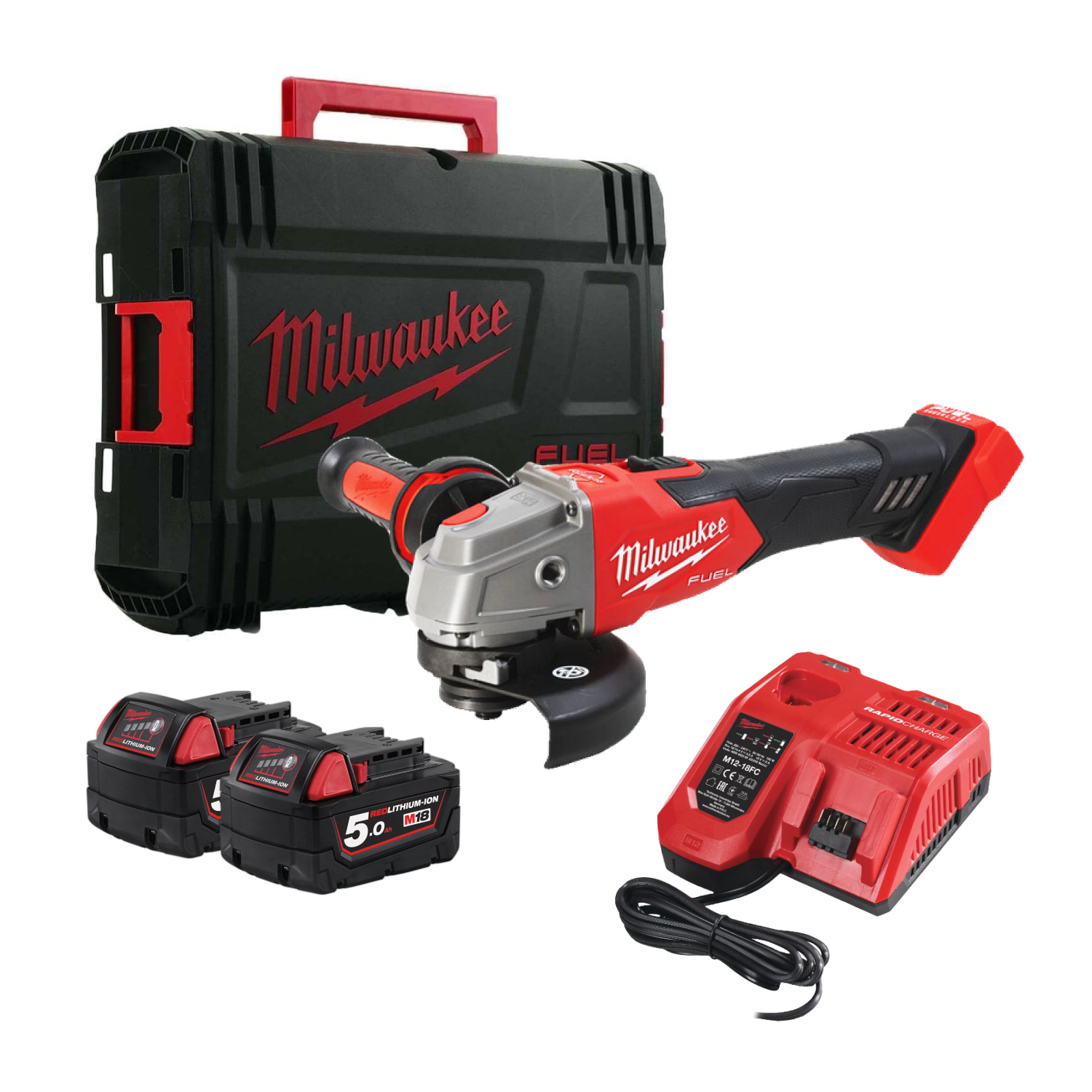 Milwaukee M18 FSAG125XB-502X Meuleuse d'angle sans-fil - 18V Li-ion - (2 x 5,0 Ah) - boîte HD - 125 mm - Brushless-image