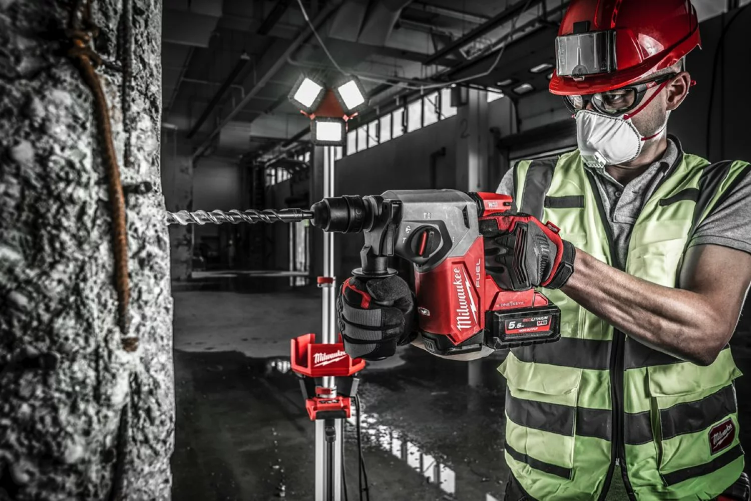 Milwaukee M18 ONEFHX-0X Perfo-burineur sans-fil - 18V Li-ion - SDS-plus - Boîte HD - Machine seule-image