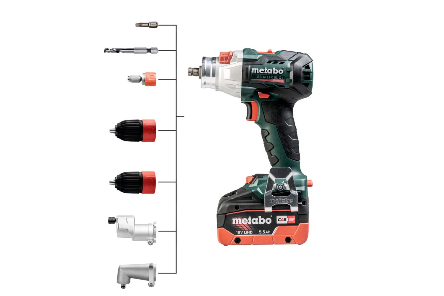 Metabo GB 18 LTX BL Q I 18V LI -ION Batterie Drill / Vis Machine Set (2 x 5,5 Ah) en Systainer - Koolbrushless - 602362660-image