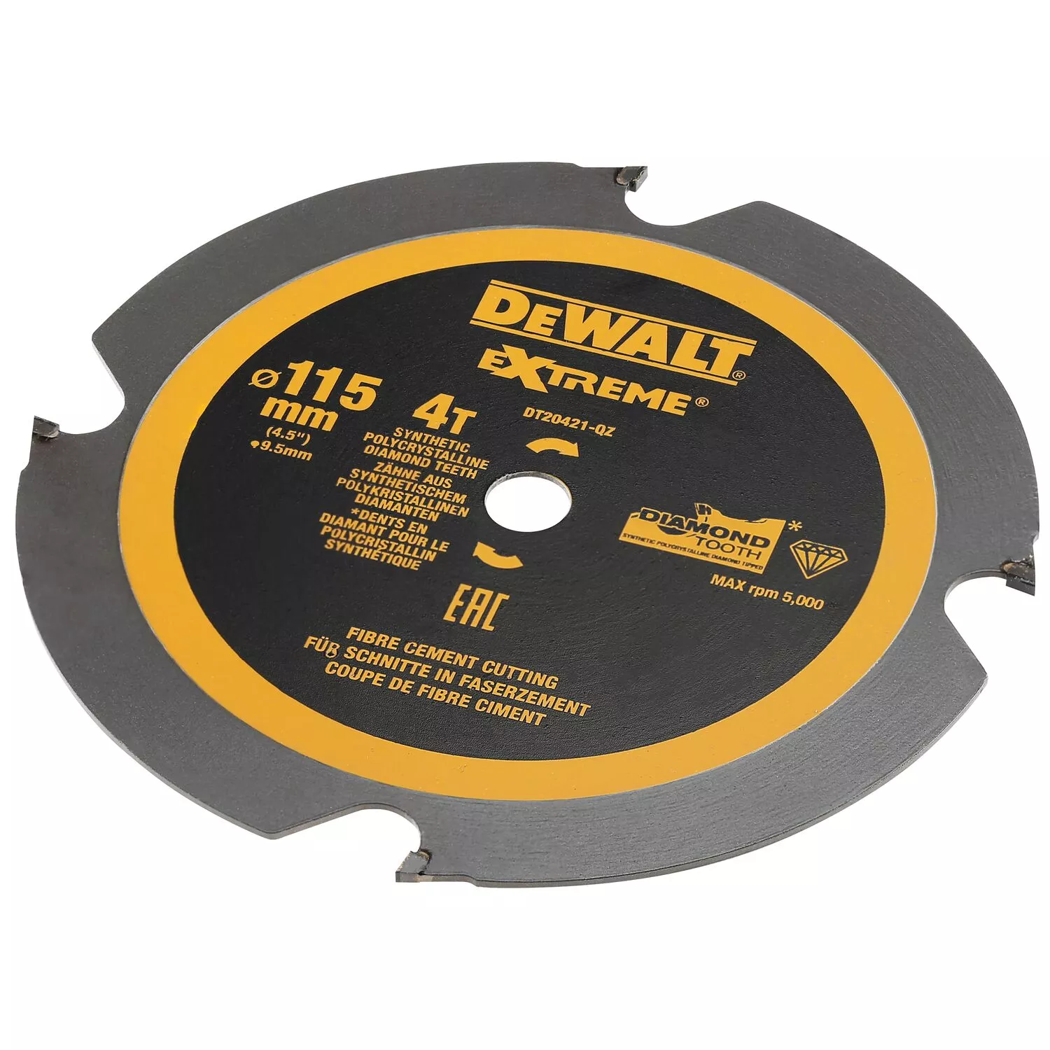 Dewalt DT20421 Lame de scie circulaire CZB PCD stratifié/fibre ciment 115x9.5x4t pour DCS571-image