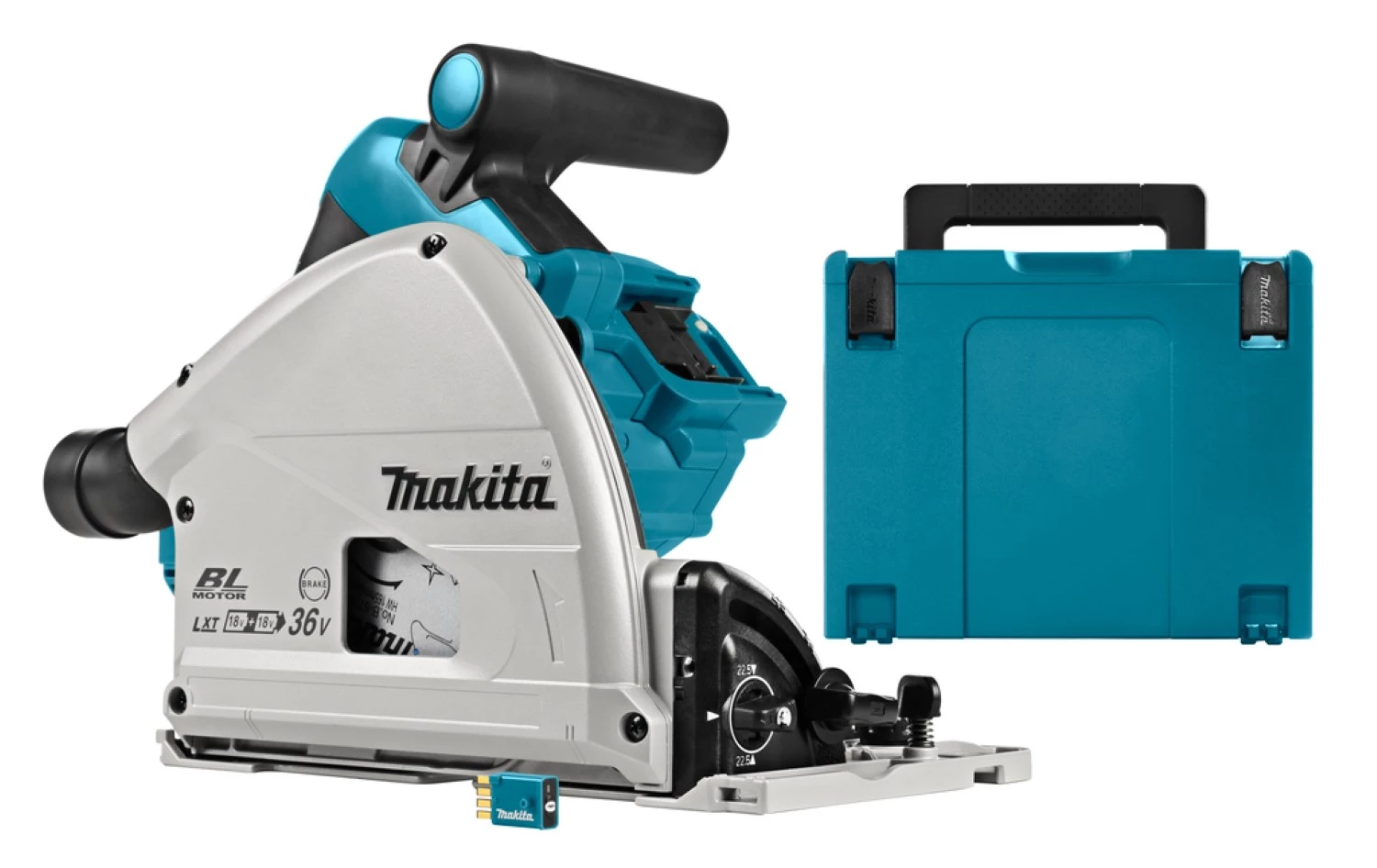 Makita DSP601ZJU Scie plongeante sans-fil - 36V (2x 18V) Li-ion - MAKPAC - AWS - 20 x 165 mm - Machine seule-image
