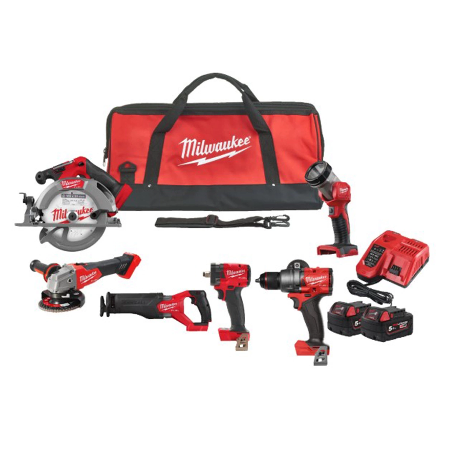 Milwaukee M18 FPP6H3-502B 18V Li-ion cordless 6-Piece combi set in transport bag-image